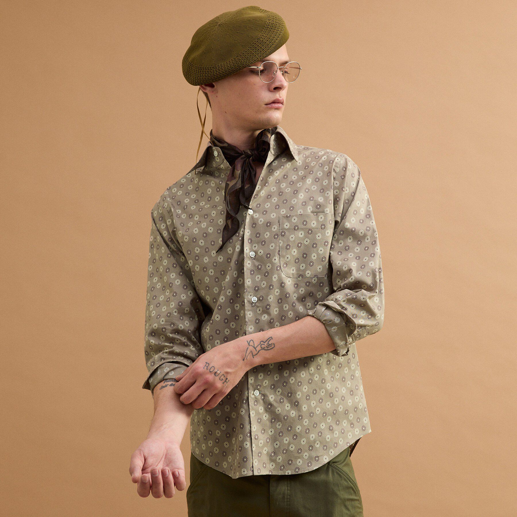 40CARATS&525「小紋プリントシャツ」|シャツ・ブラウス|ベージュ(152)