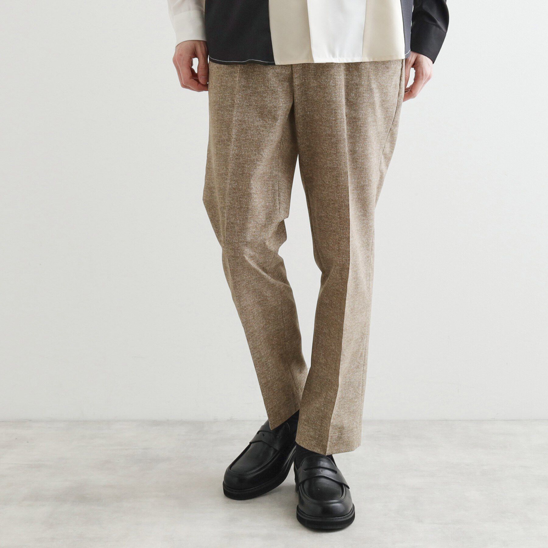 tk.TAKEO KIKUCHI「【洗える／通気性】COOL DOTS(R)テーパードスラックス（セットアップ対応）」|その他|ベージュ(752)