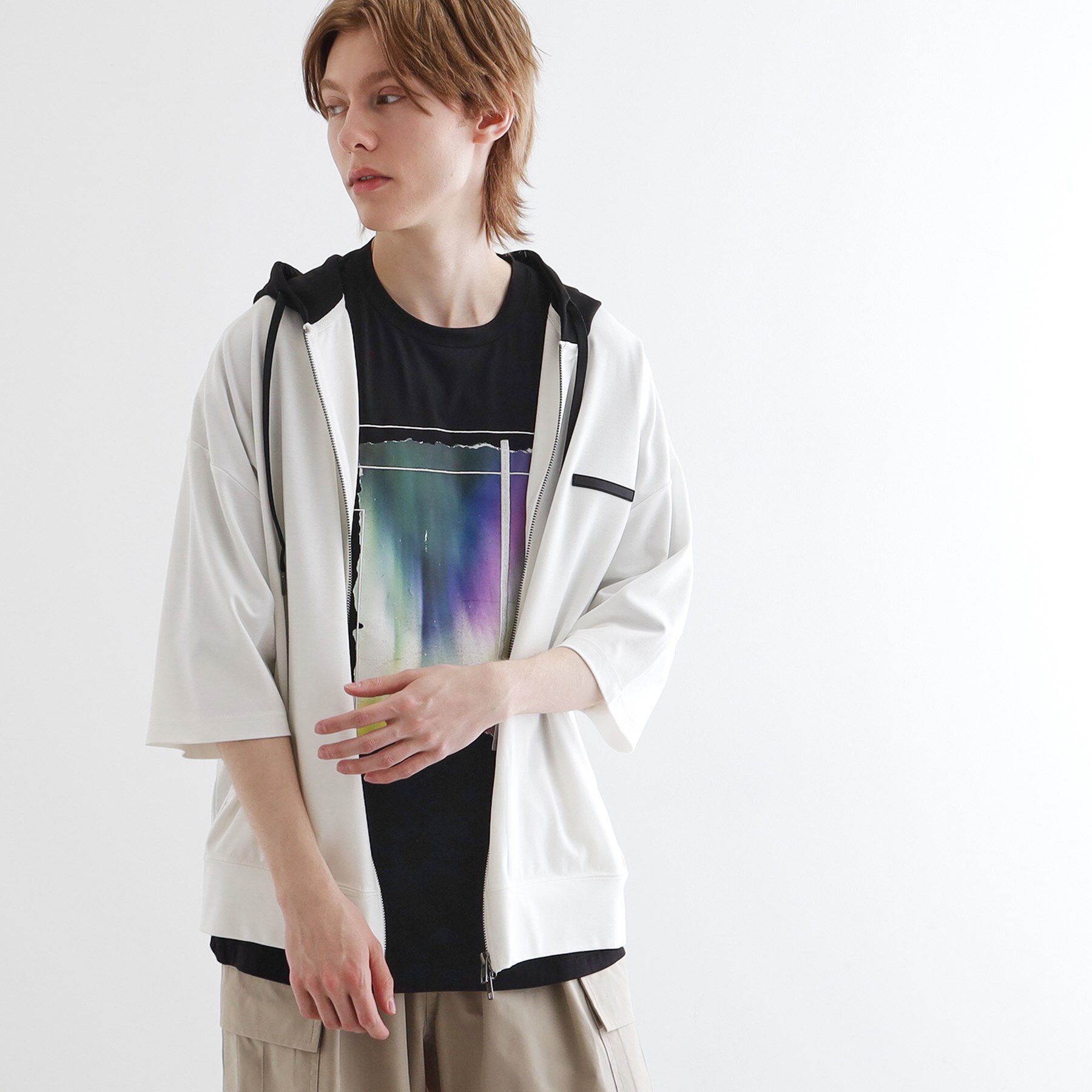 tk.TAKEO KIKUCHI「オーバージップパーカ」|パーカー|ホワイト(501)