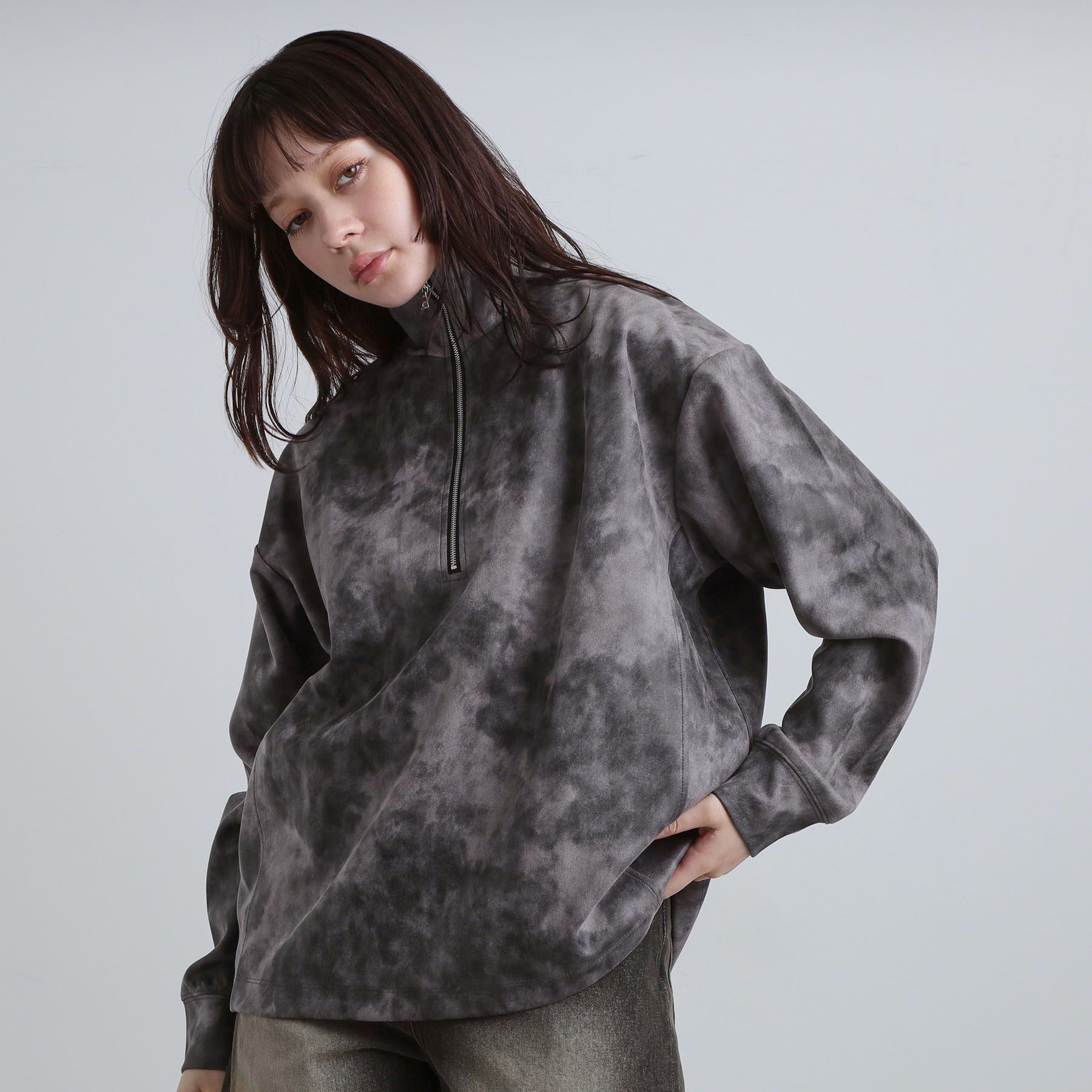 tk.TAKEO KIKUCHI「ヴィンテージライクプリント ハーフジッププルオーバー」|Tシャツ・カットソー|