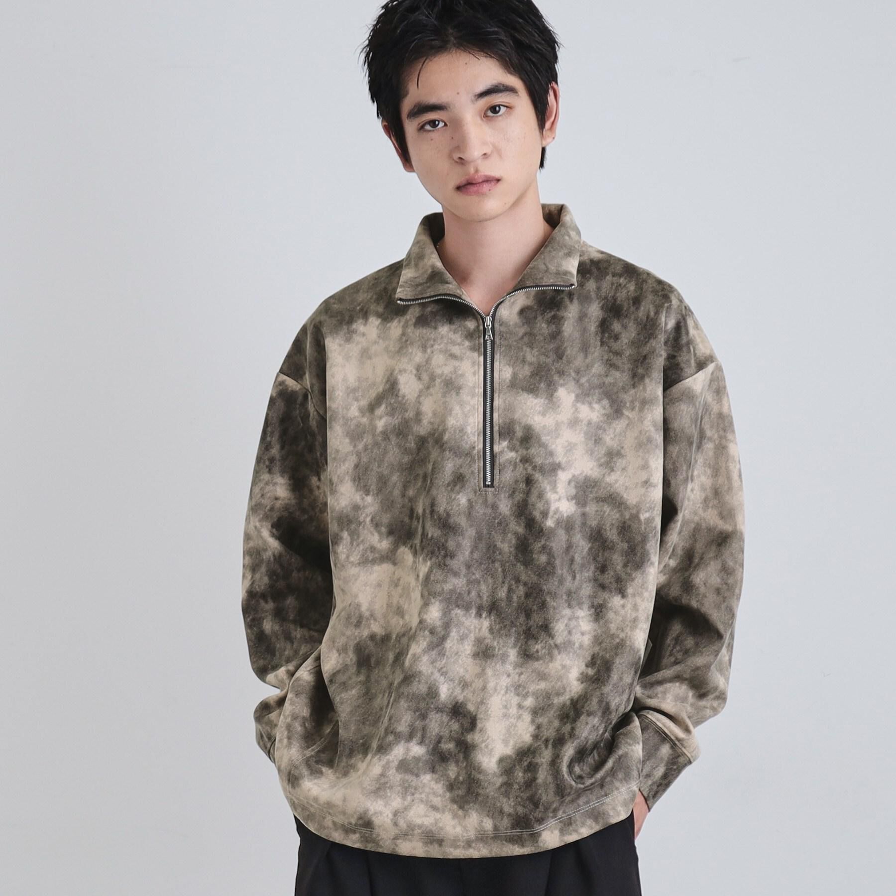 tk.TAKEO KIKUCHI「ヴィンテージライクプリント ハーフジッププルオーバー」|Tシャツ・カットソー|