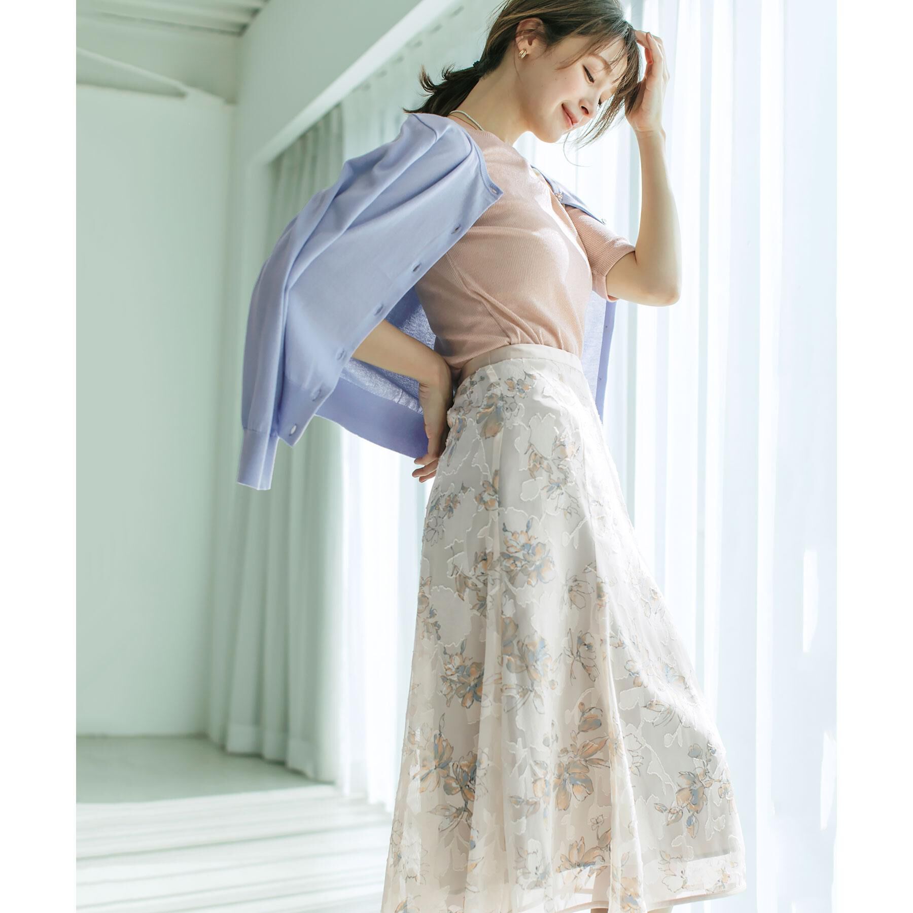 index「《7色展開/XS-LLサイズ》ビジューボタンニットカーディガン【洗濯機洗い可/抗ピル/接触冷感】」|カーディガン|