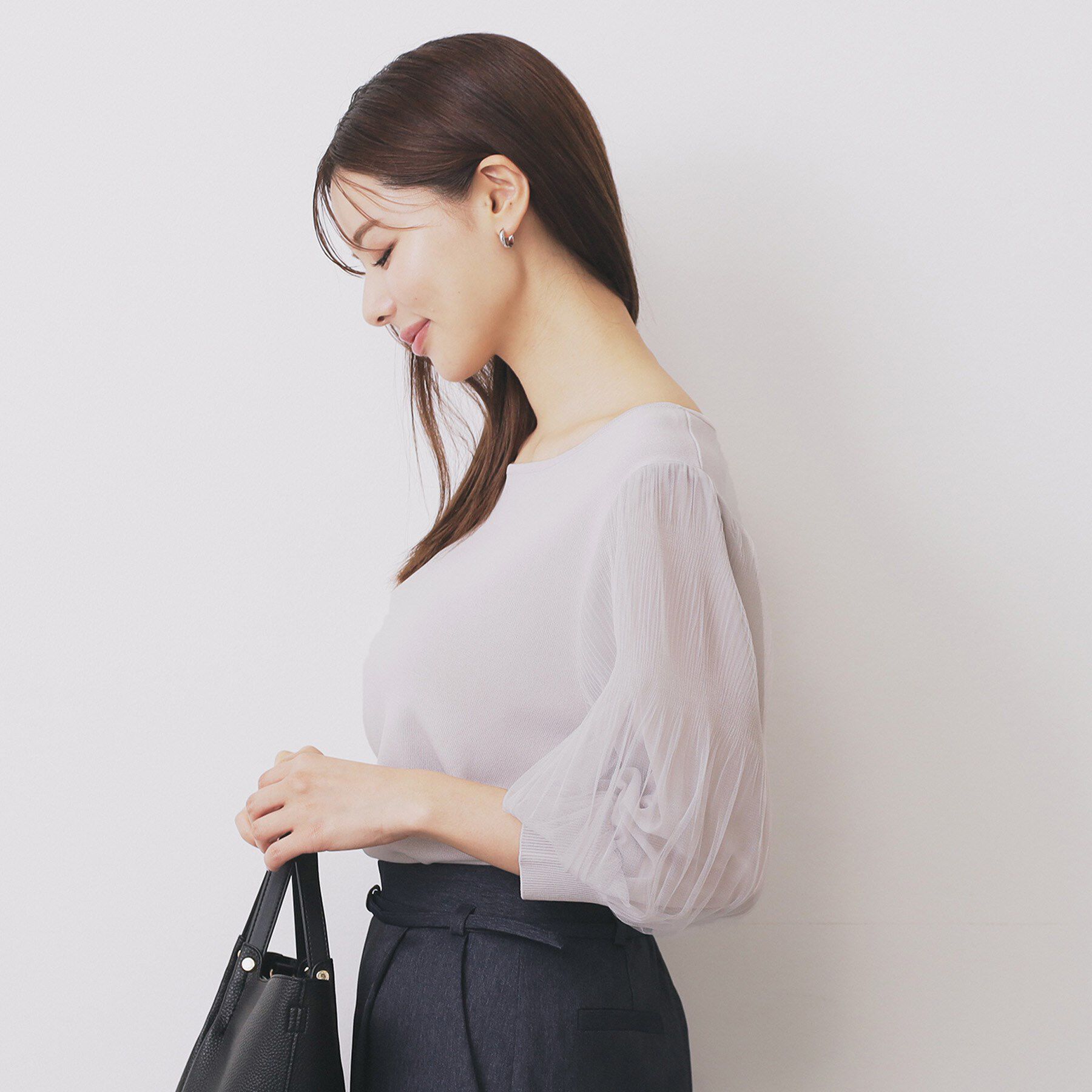 index「《5色展開》マジョリカプリーツスリーブニット【洗濯機洗い可】」|ニット・セーター|