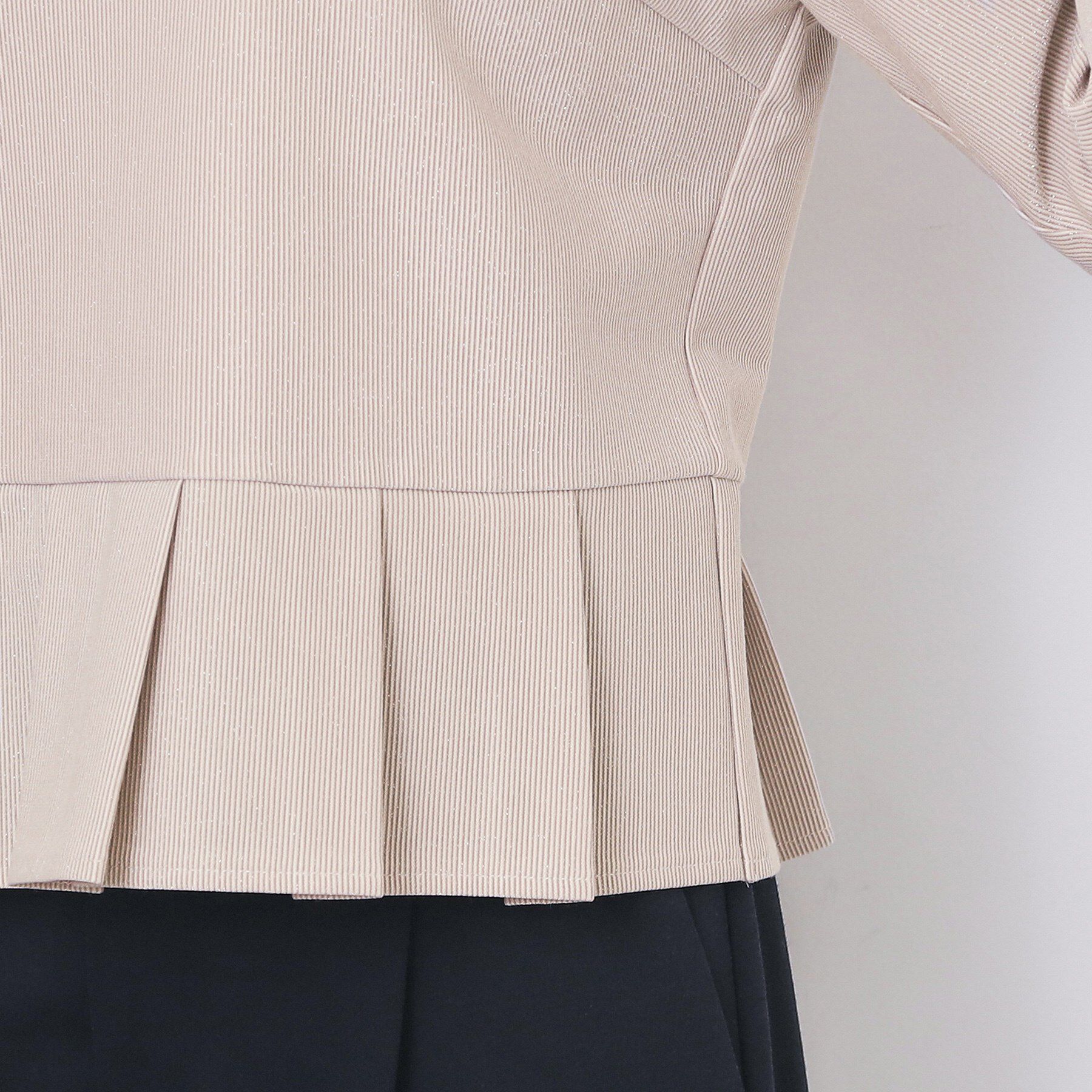 index「ストレッチペプラムラメトップス【洗濯機OK/防シワ/抗ピル】《S～3L》」|Tシャツ・カットソー|