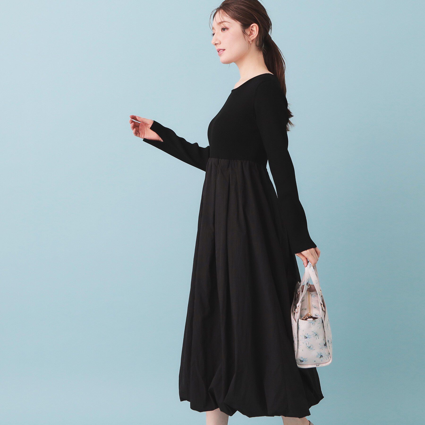 index「ドッキングバルーンロングフレアワンピース【洗濯機OK】」|ワンピース|