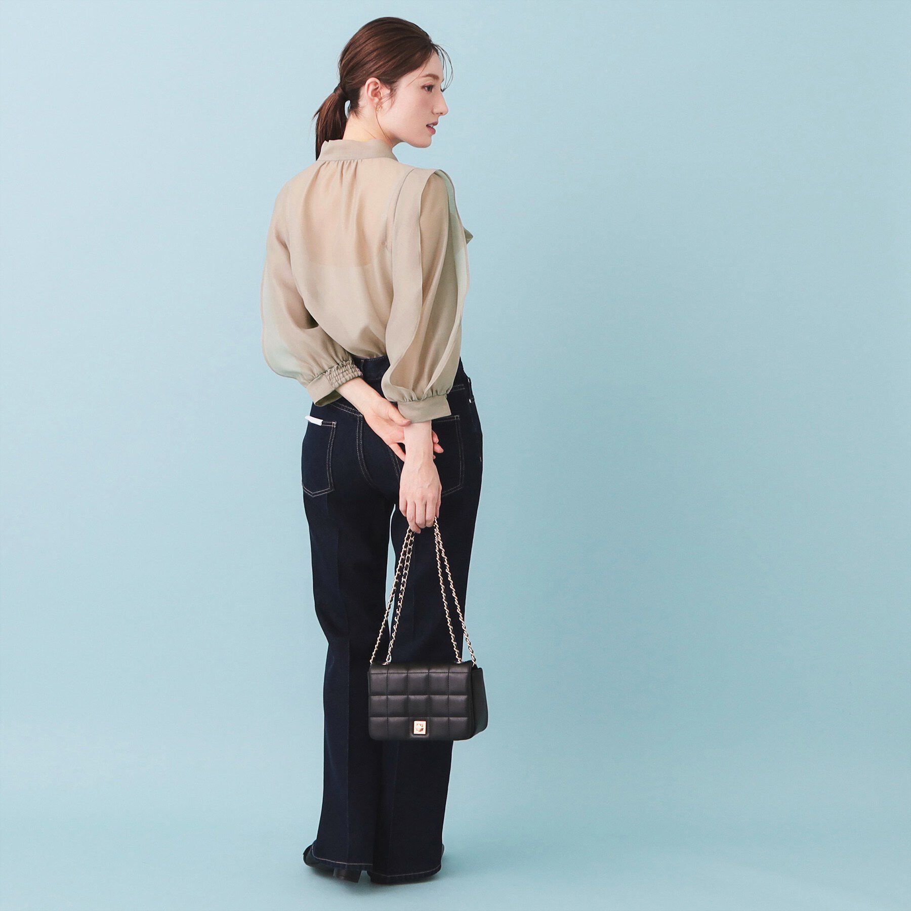 index「オーガンシアーリボンフリルブラウス【洗濯機OK/イージーアイロン】」|シャツ・ブラウス|