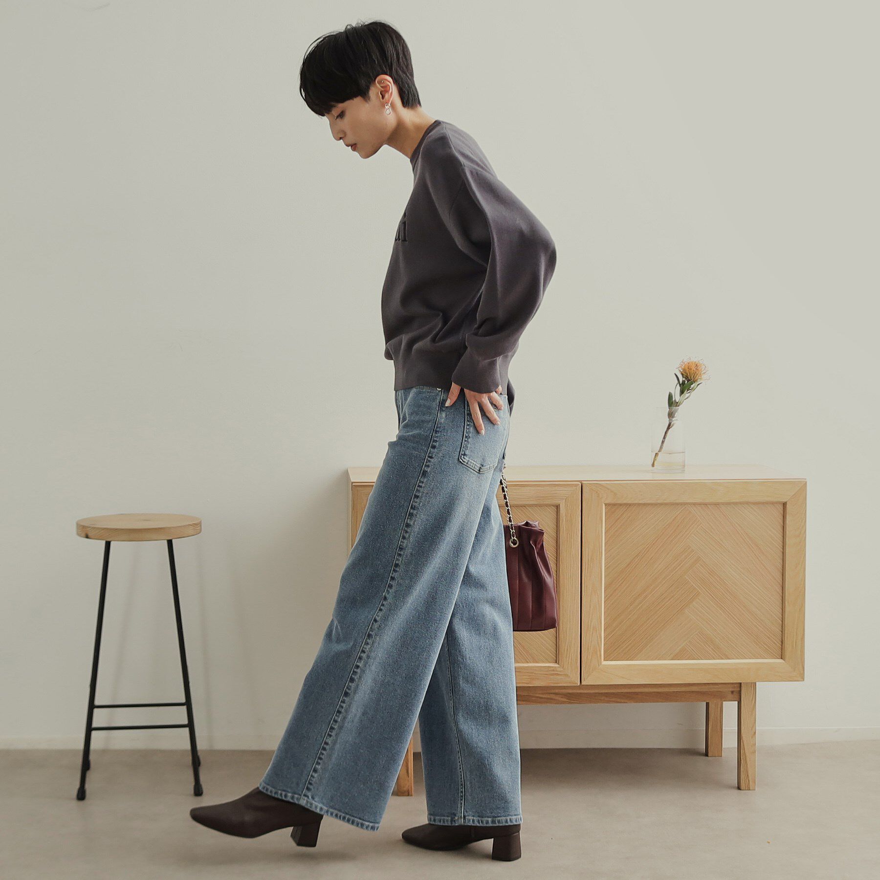 OPAQUE.CLIP「《SS-LLsize》ストレッチバギーデニム【洗濯機洗い可】」|デニム|