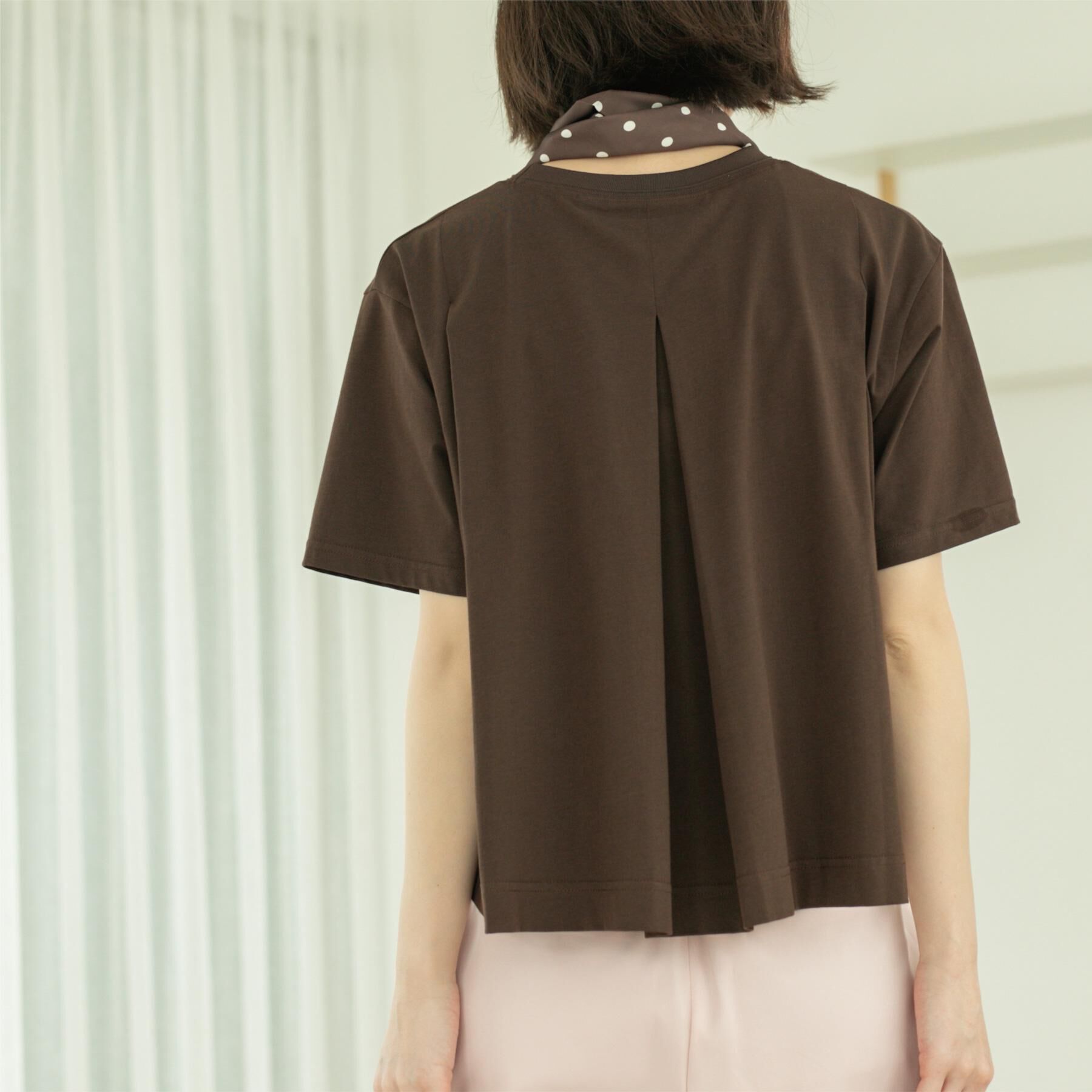 OPAQUE.CLIP「バックフレアショートTシャツ【洗濯機洗い可】」|Tシャツ・カットソー|