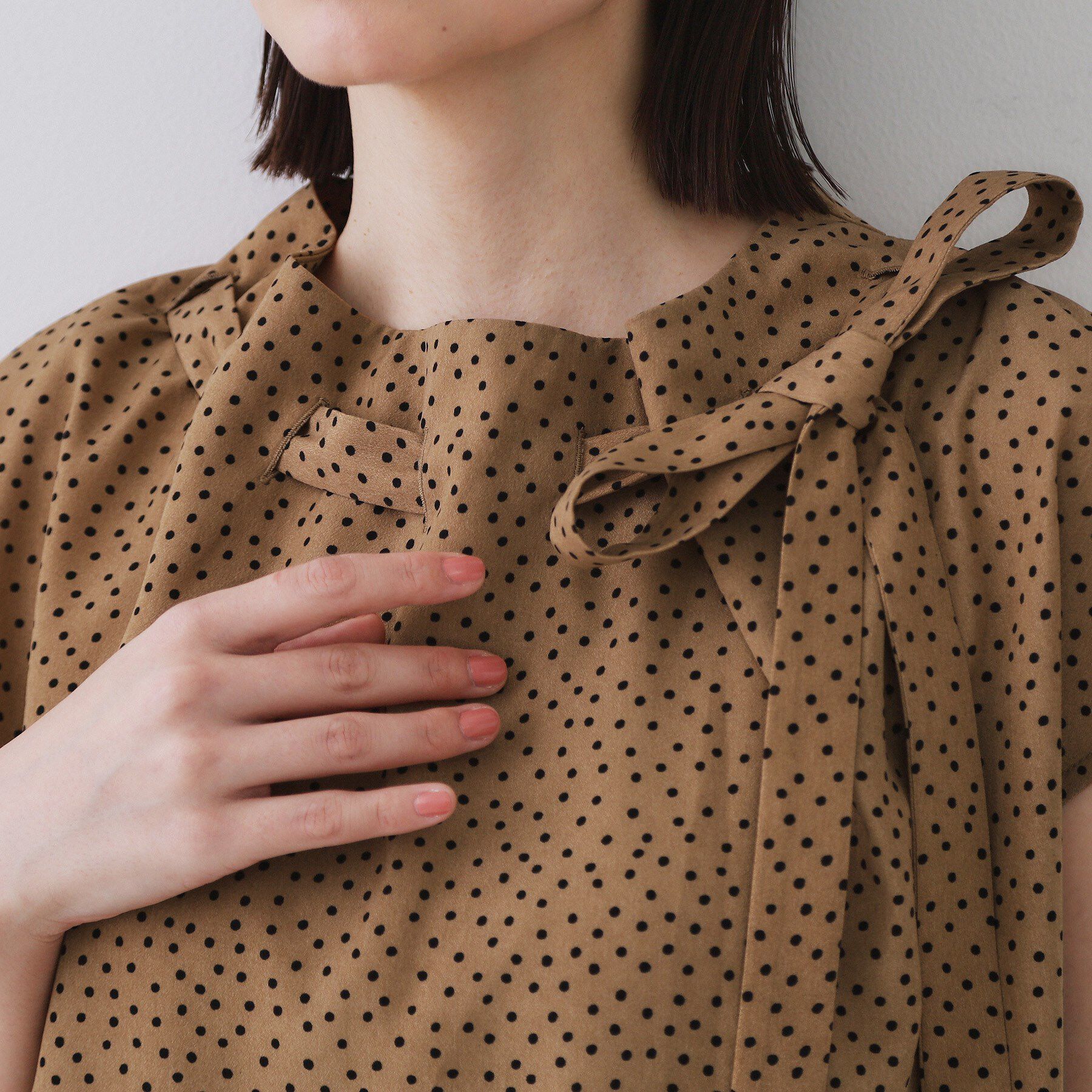 OPAQUE.CLIP「ラッピングボウタイドットブラウス【洗濯機洗い可】」|シャツ・ブラウス|