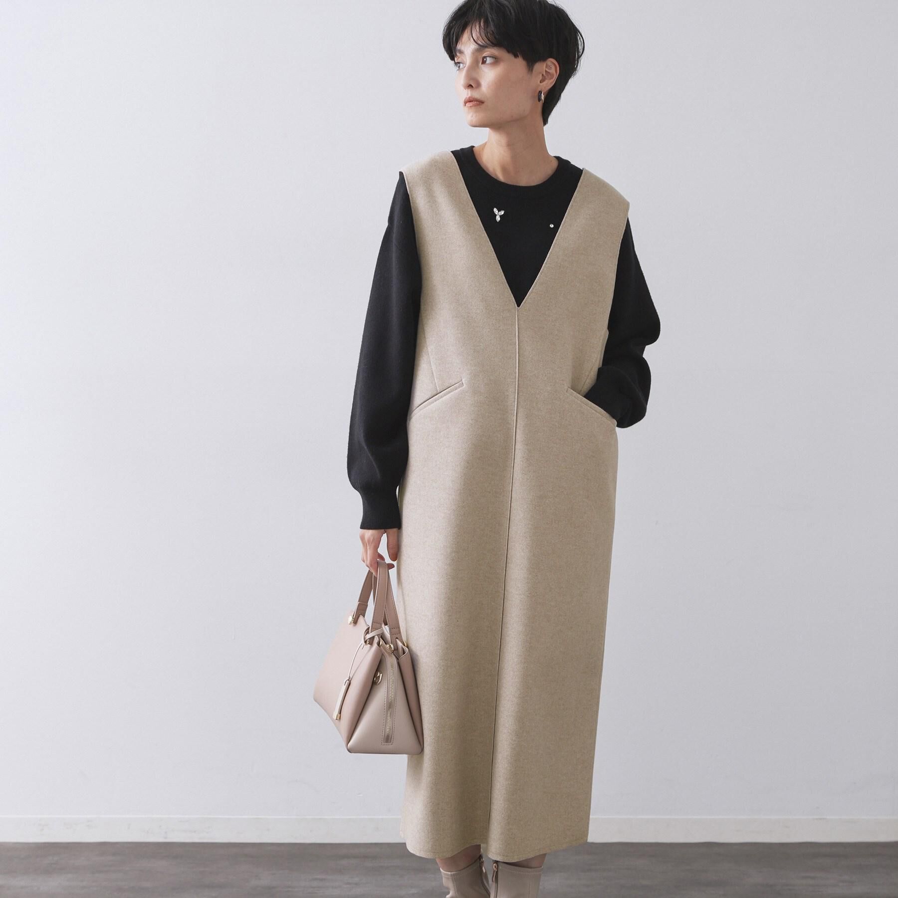 OPAQUE.CLIP「ウールライクジャンパードレス【洗濯機洗い可】」|ワンピース|