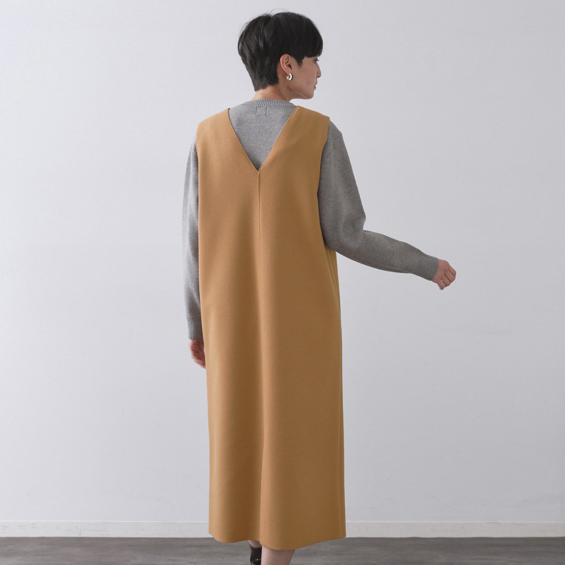 OPAQUE.CLIP「ウールライクジャンパードレス【洗濯機洗い可】」|ワンピース|