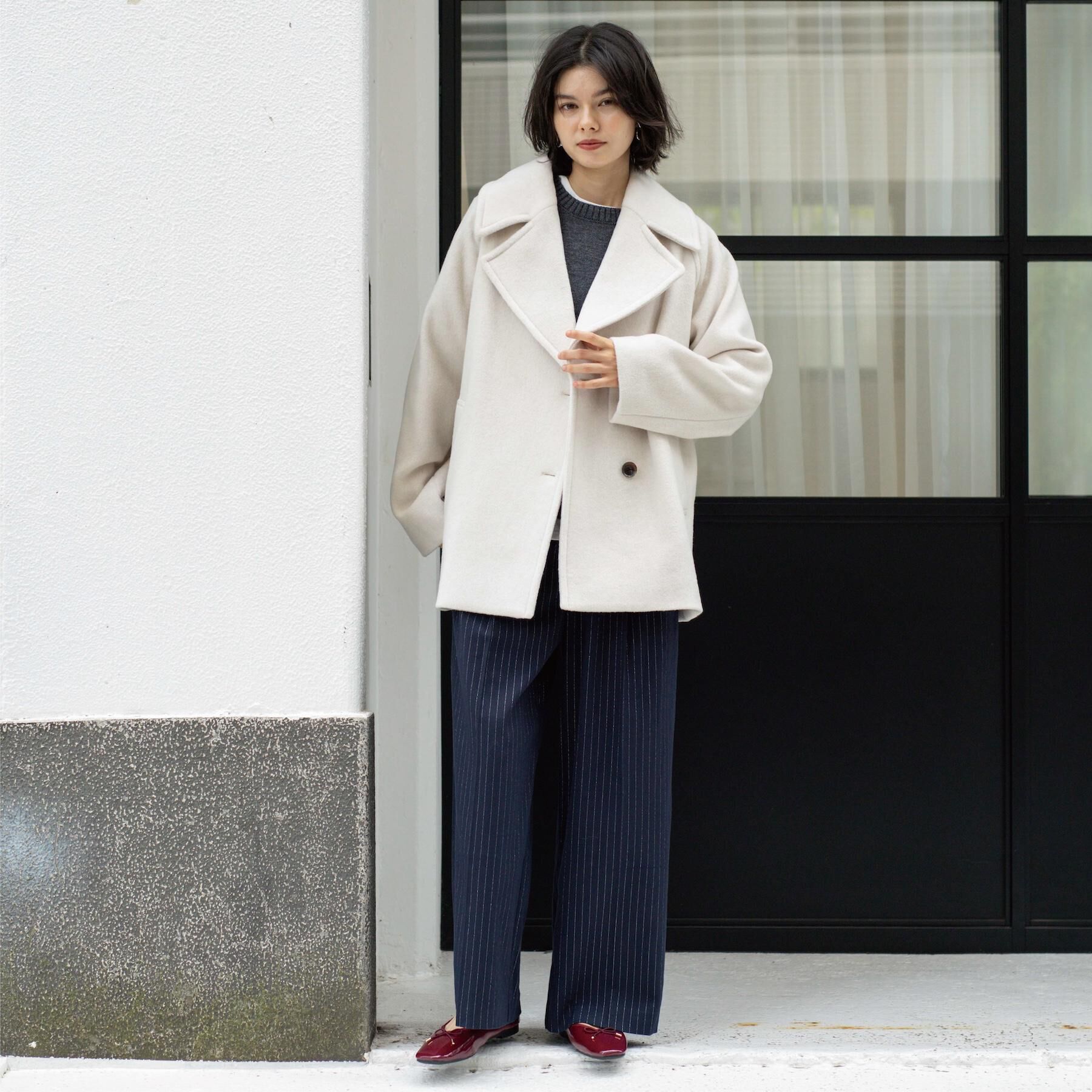 OPAQUE.CLIP「カシミヤブレンドウールミドルピーコート」|ピーコート|