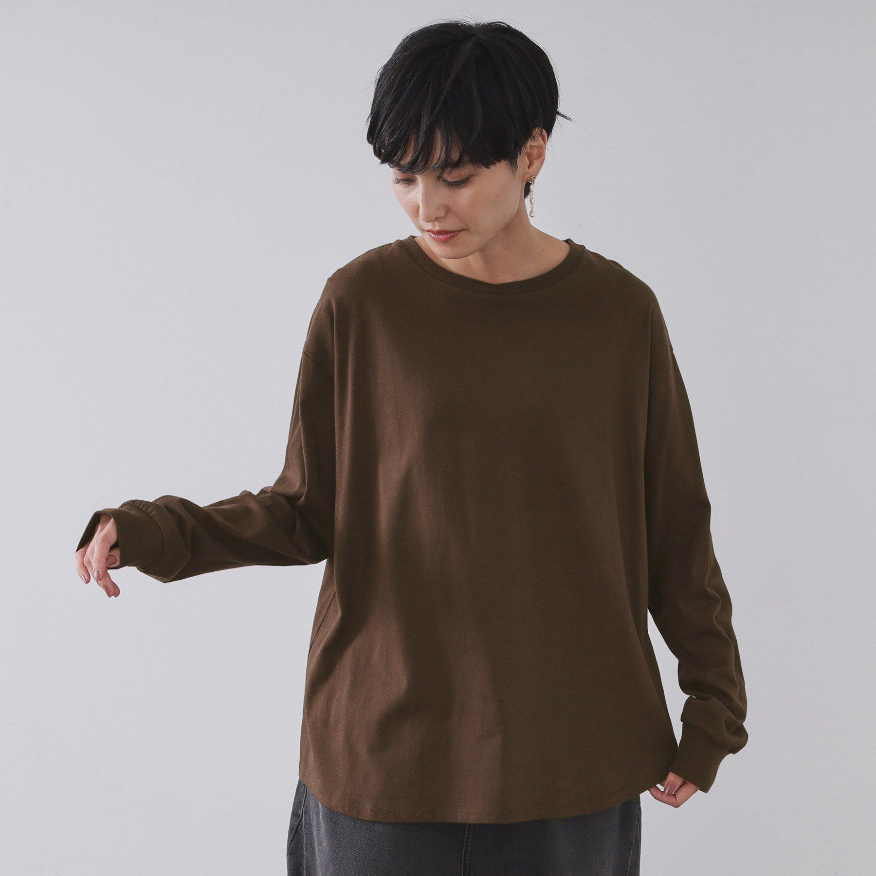 OPAQUE.CLIP「リラクシーロングTシャツ【洗濯機OK】」|Tシャツ・カットソー|