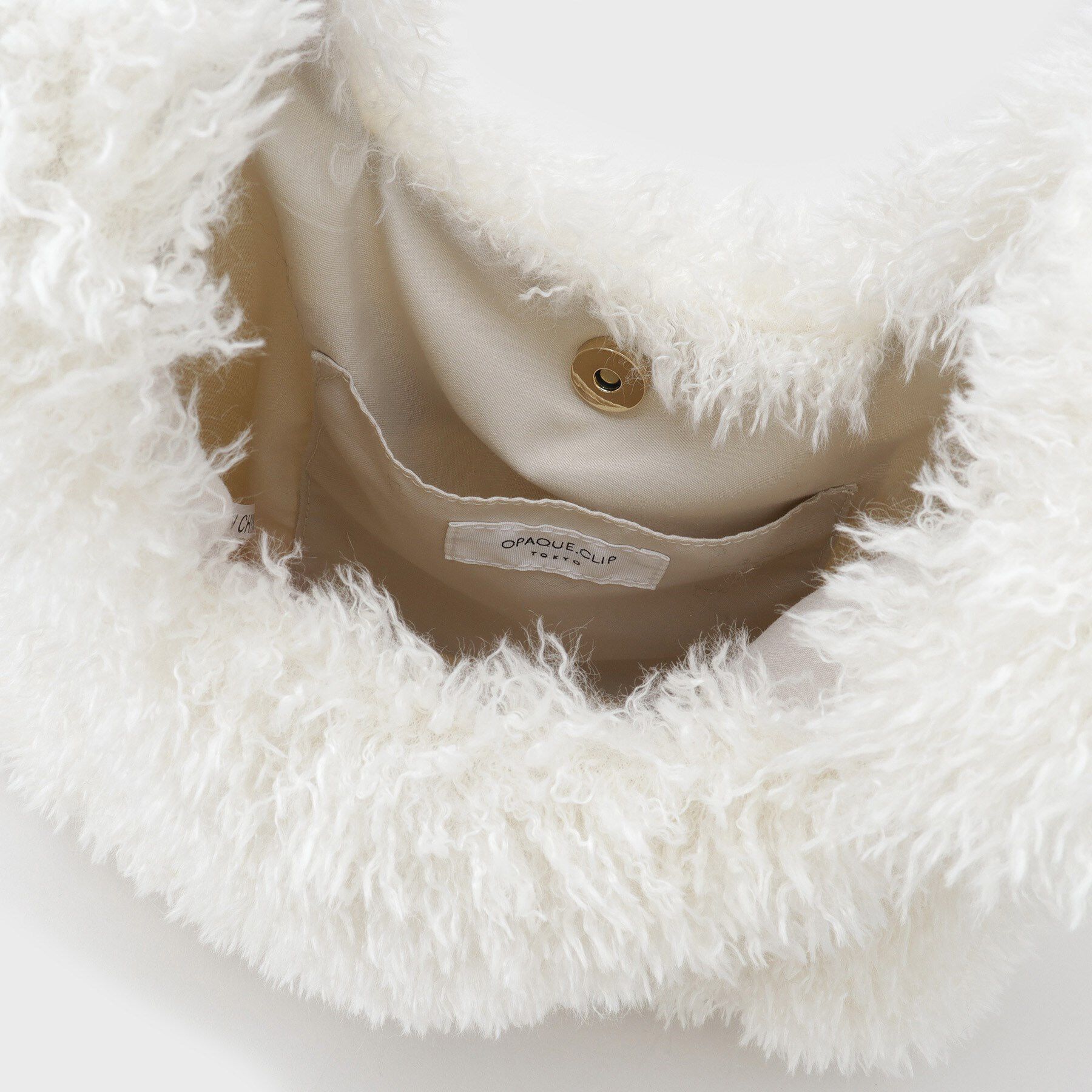 OPAQUE.CLIP「ラム風フェイクファーハンドバッグ」|ハンドバッグ|