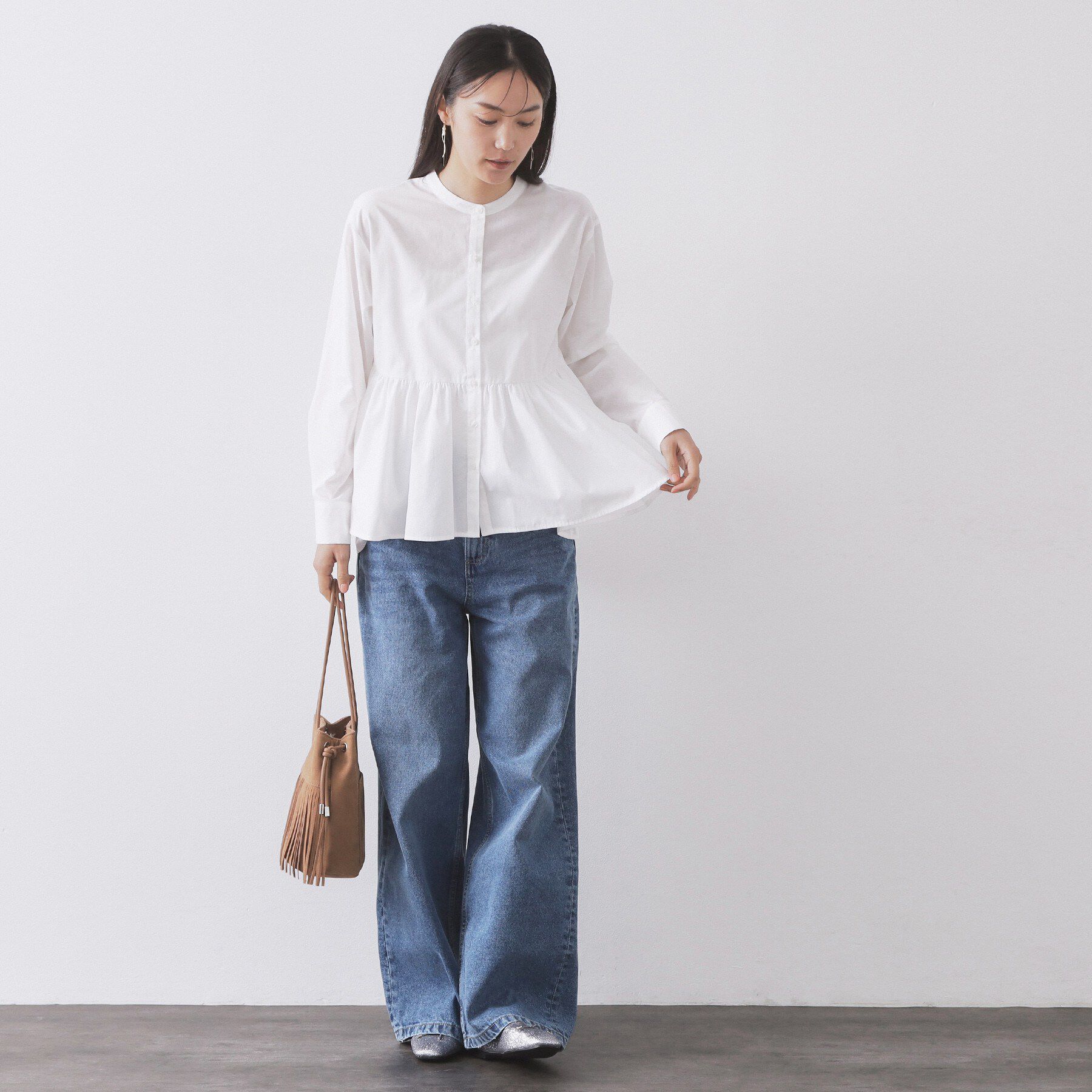 OPAQUE.CLIP「ペプラムシャツ【洗濯機OK】」|シャツ・ブラウス|