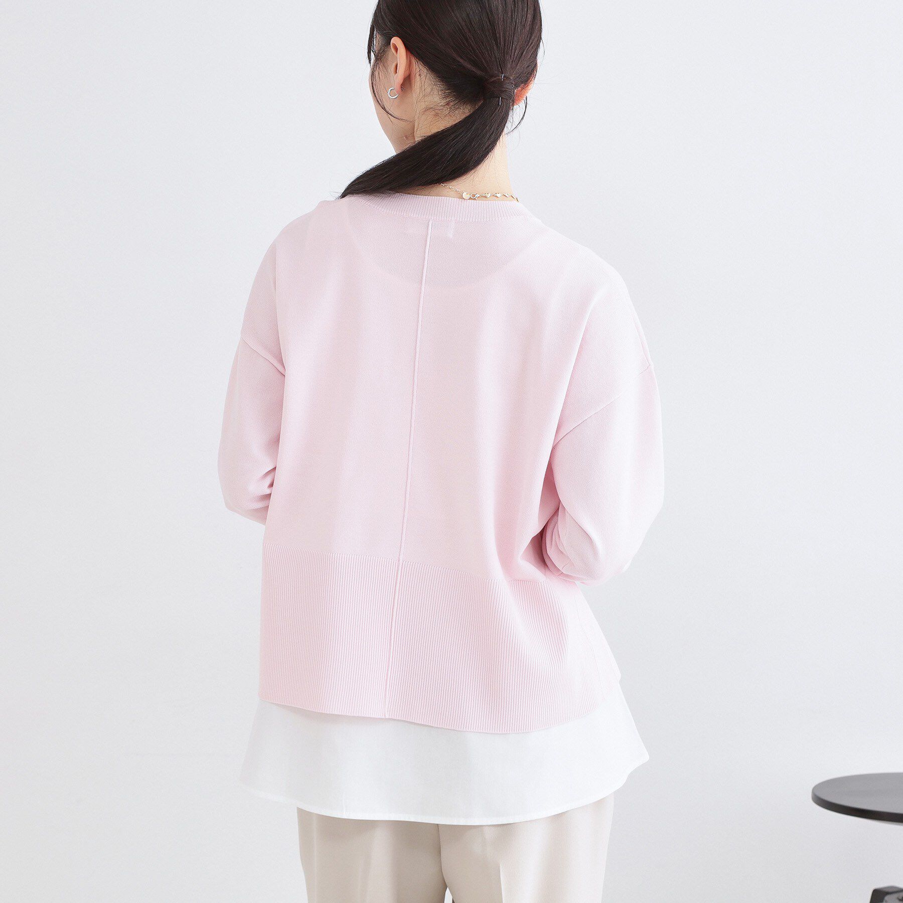 OPAQUE.CLIP「《ツインセット》ワイドニット&times;裾フレアタンクトップ【洗濯機OK】」|ニット・セーター|