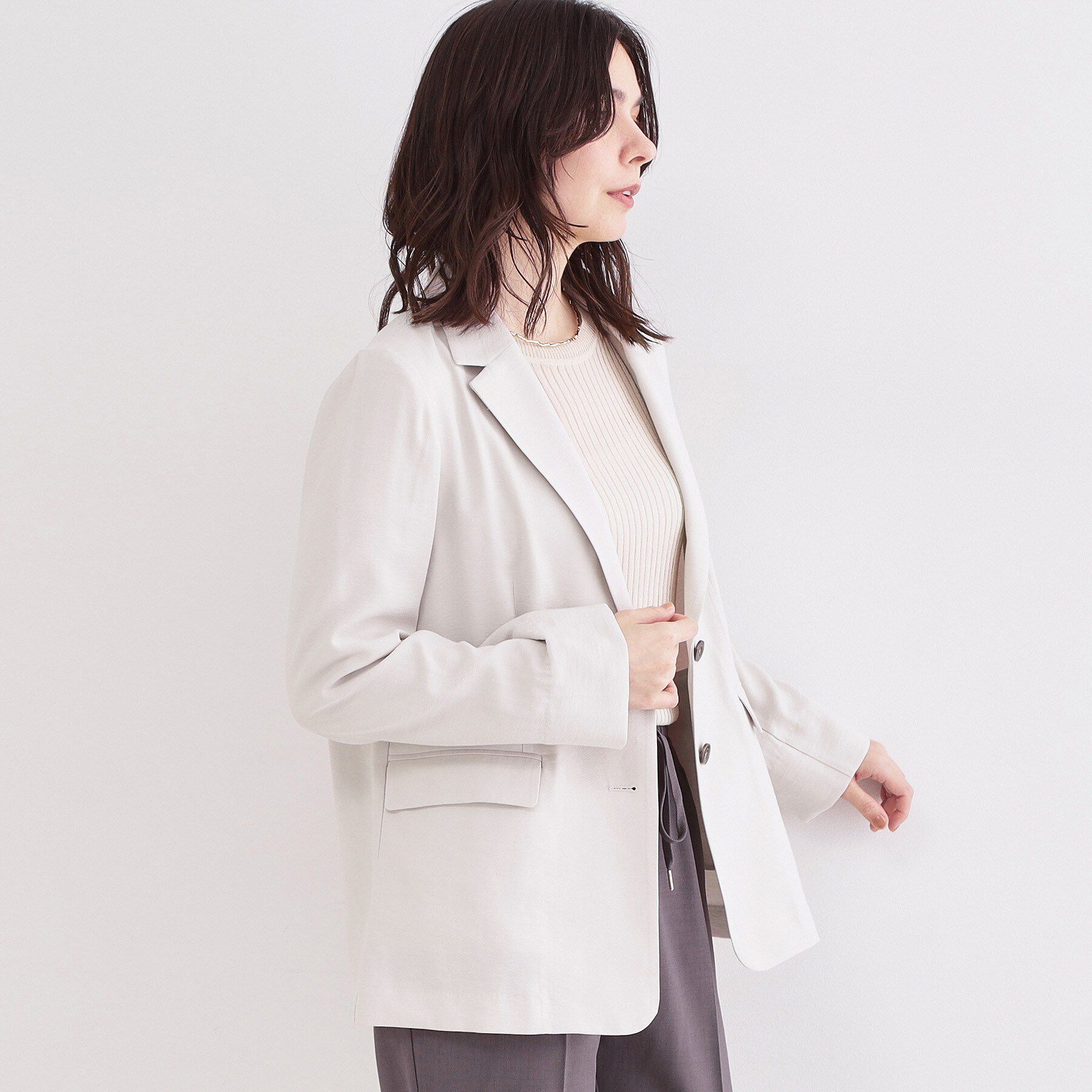 OPAQUE.CLIP「シングルテーラードジャケット【洗える/裏地なし】」|テーラードジャケット|