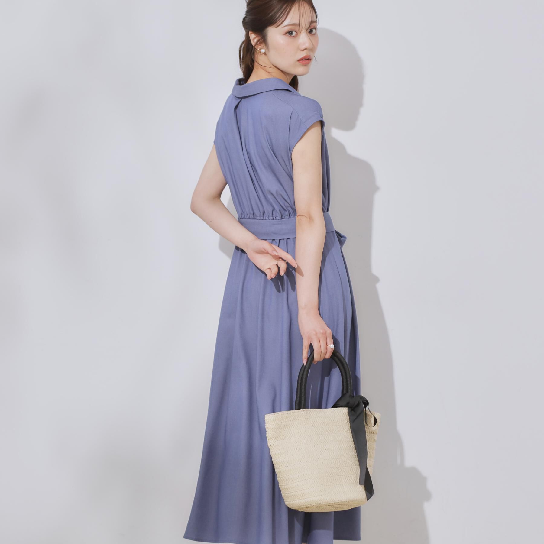 Couture broach「【美シルエット・通勤】シャンブレーシャツワンピース」|ワンピース|