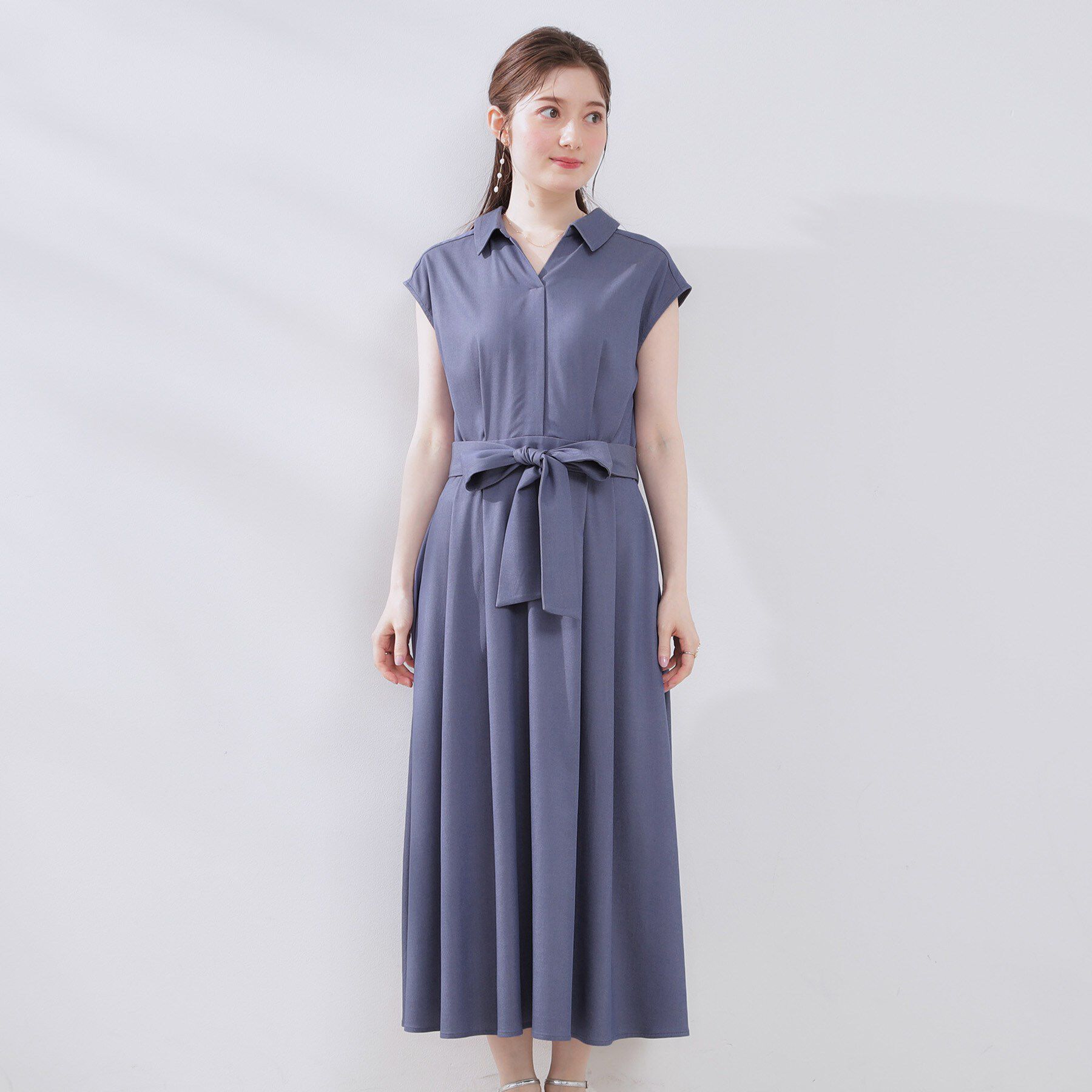 Couture broach「【美シルエット・通勤】シャンブレーシャツワンピース」|ワンピース|