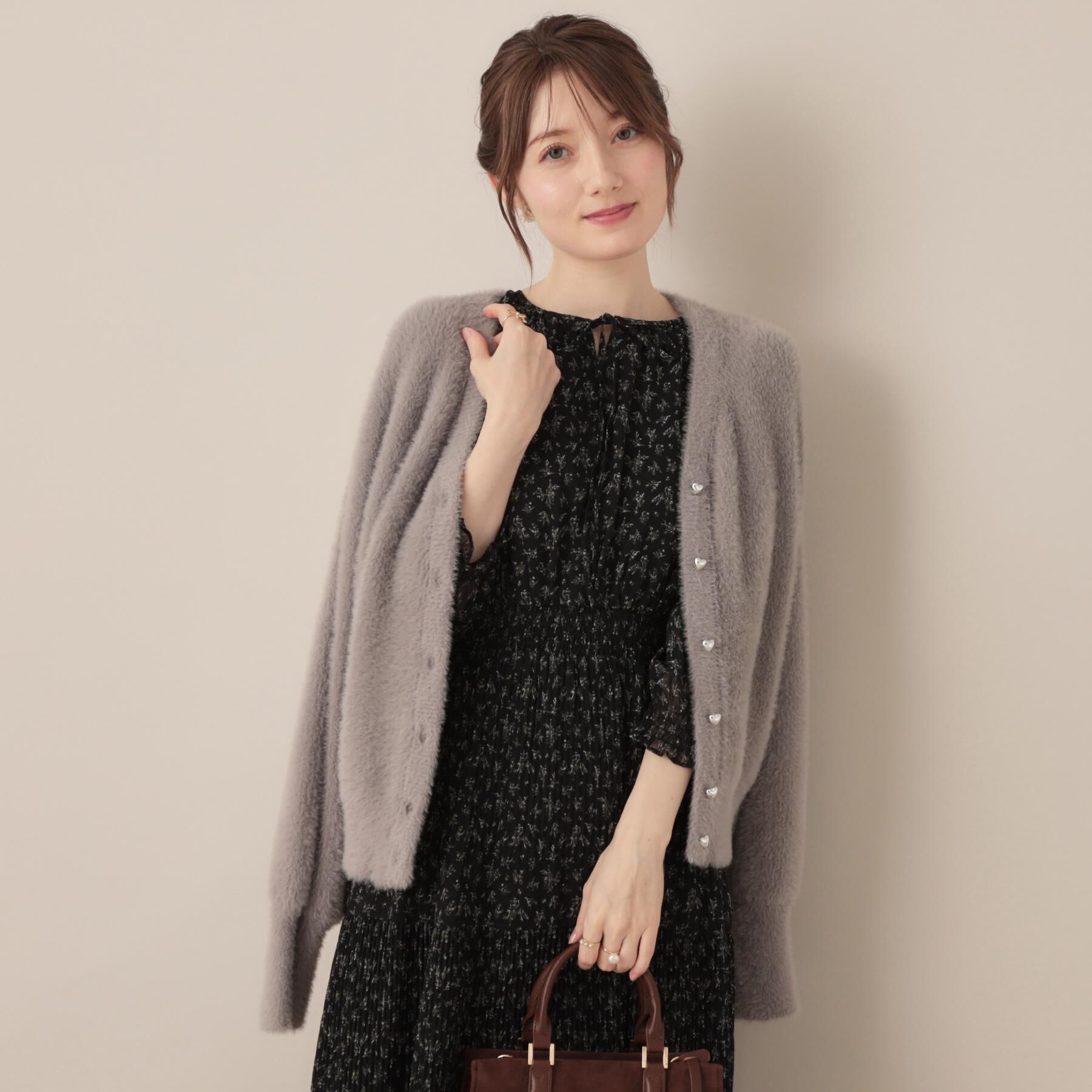 Couture broach「【一枚で着映える・花柄・通勤】前後2WAYシフォン楊柳小花ワンピース」|ワンピース|