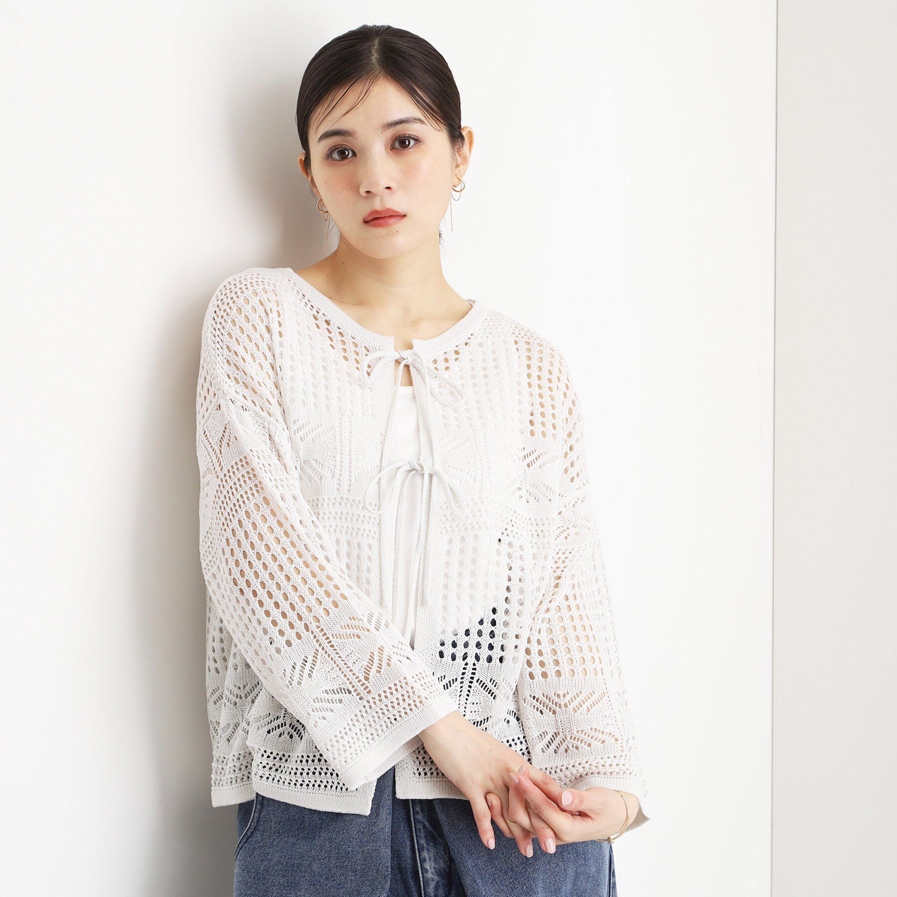 THE SHOP TK「【前後2WAY】タンク付透かし柄ニット/洗える」|その他|