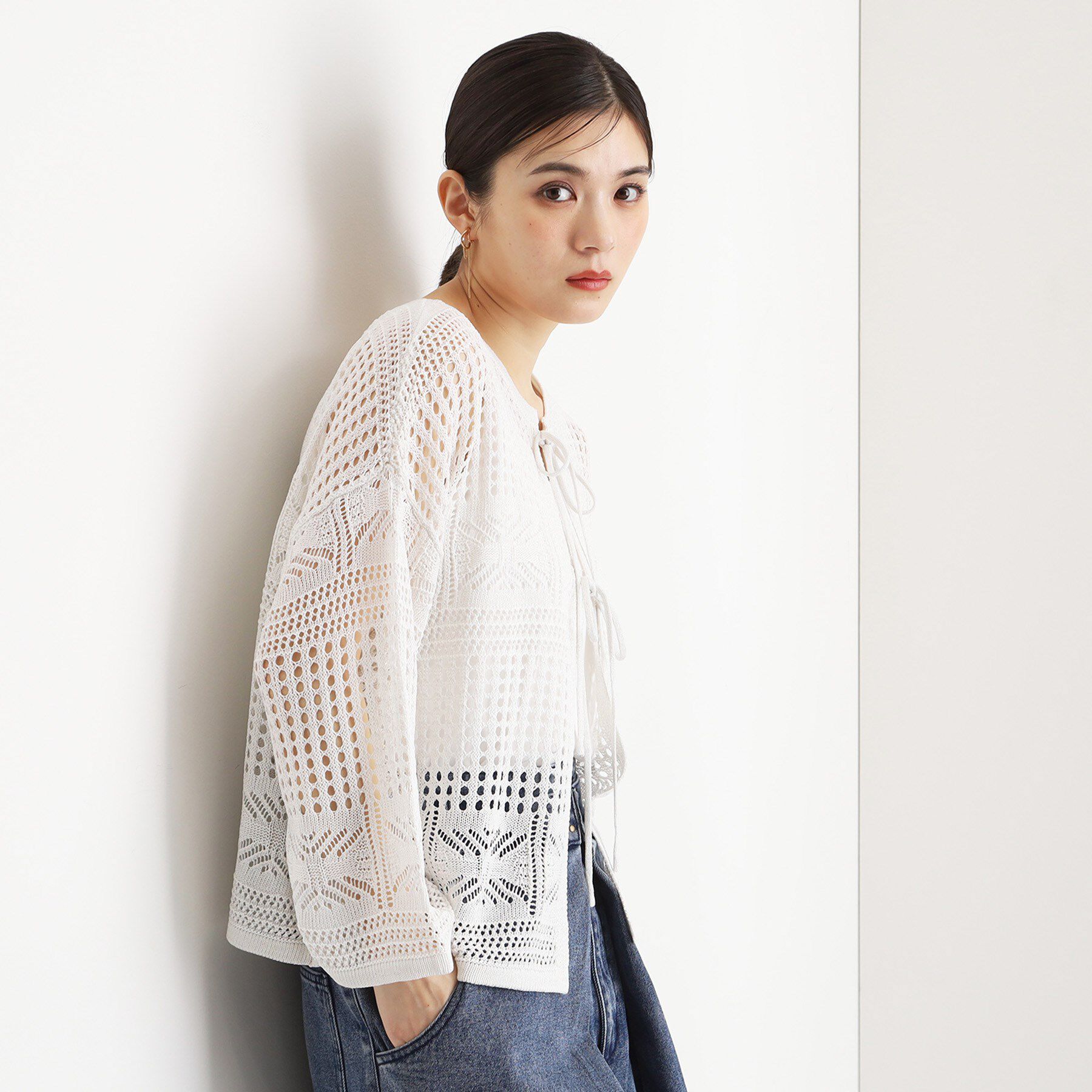 THE SHOP TK「【前後2WAY】タンク付透かし柄ニット/洗える」|その他|