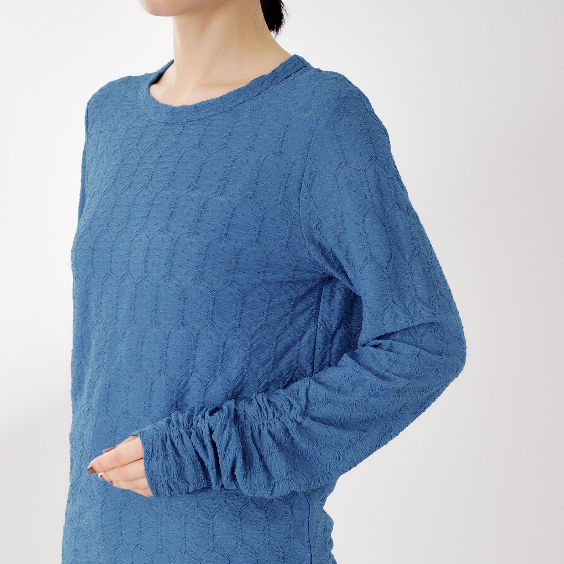 THE SHOP TK「ウェーブシアー袖クシュプルオーバー【洗濯機OK】」|Tシャツ・カットソー|