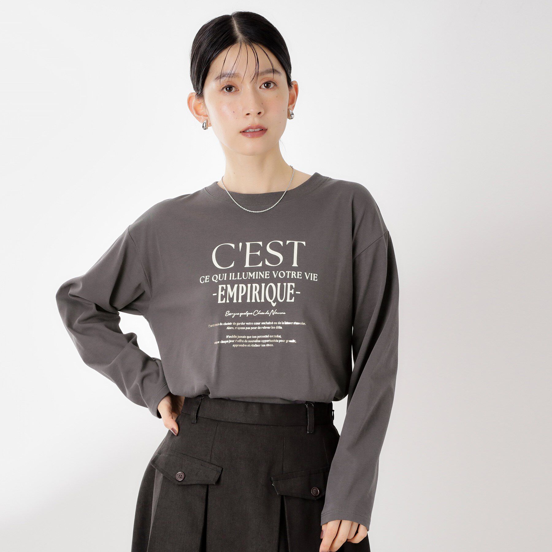 THE SHOP TK「ロゴアソート長袖Tシャツ【アンチピリング/UVカット/洗濯機OK】」|Tシャツ・カットソー|スミクロ(018)