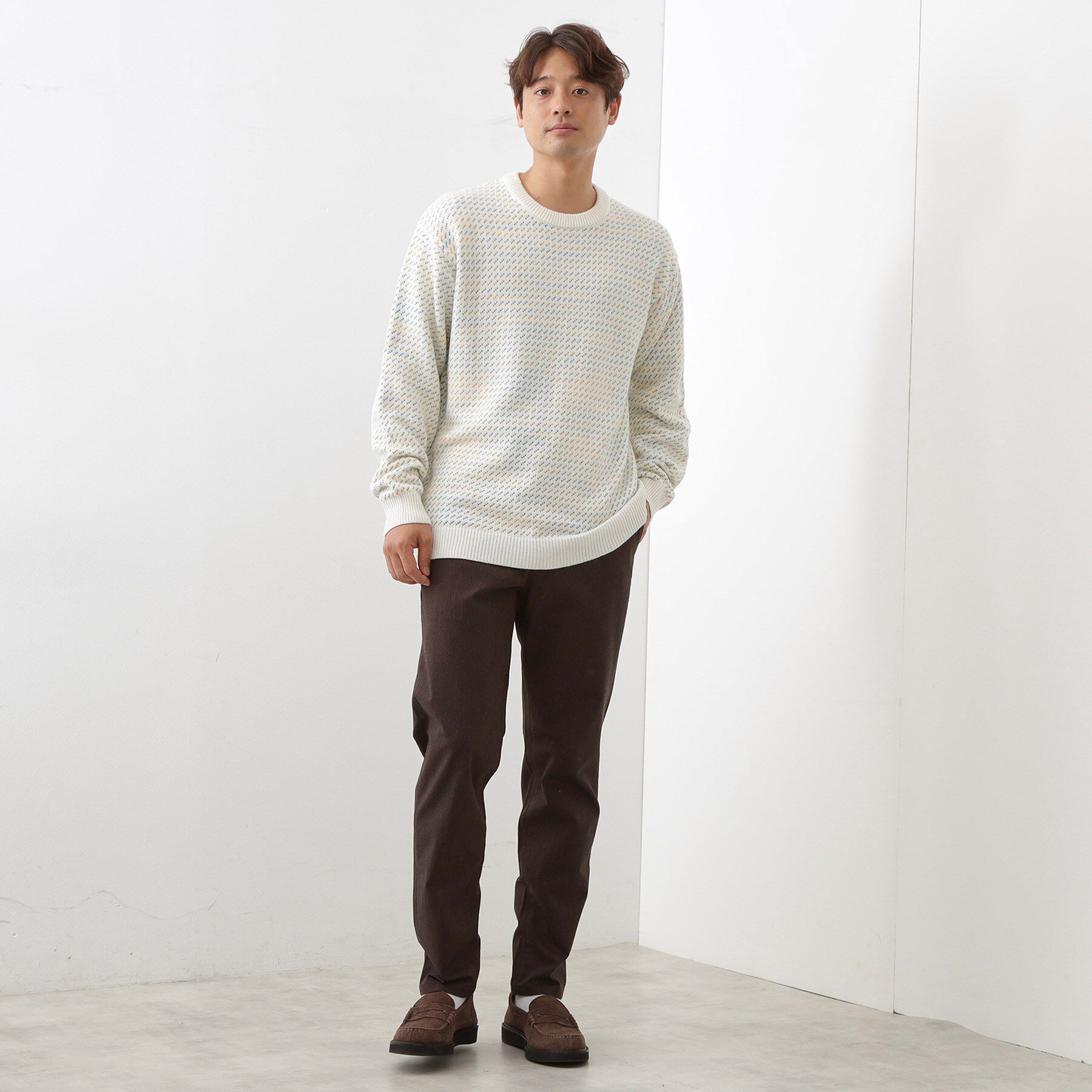 THE SHOP TK「バーズアイグラデーションニット 洗濯機OK／ユニセックスでおすすめ！」|ニット・セーター|