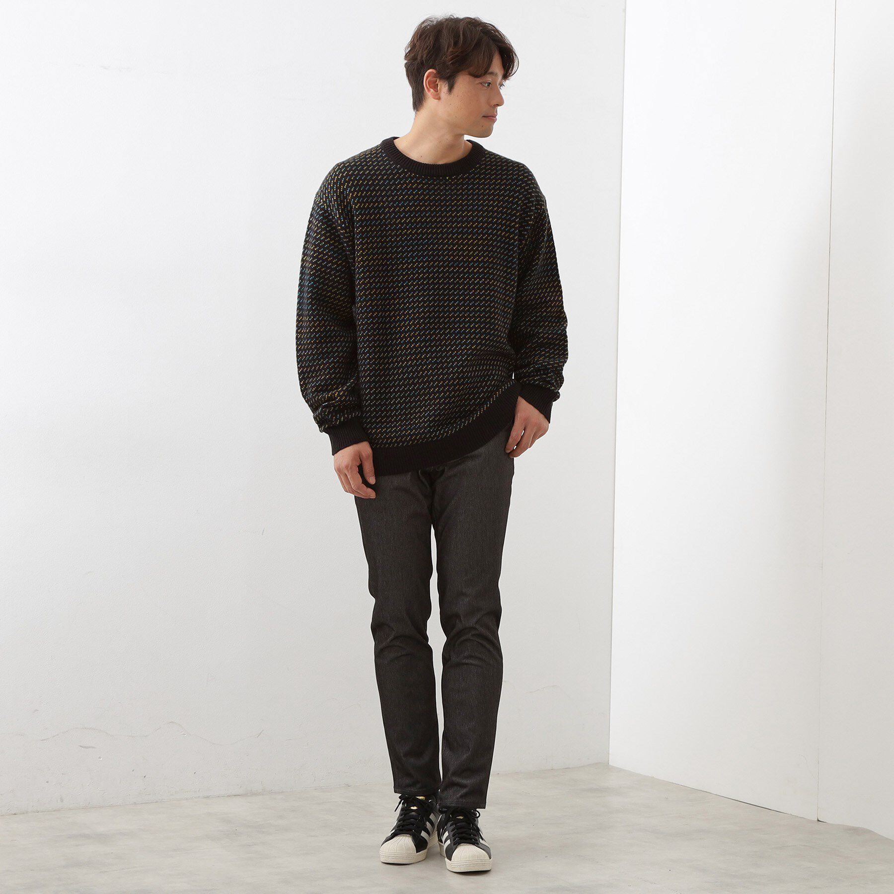 THE SHOP TK「バーズアイグラデーションニット 洗濯機OK／ユニセックスでおすすめ！」|ニット・セーター|