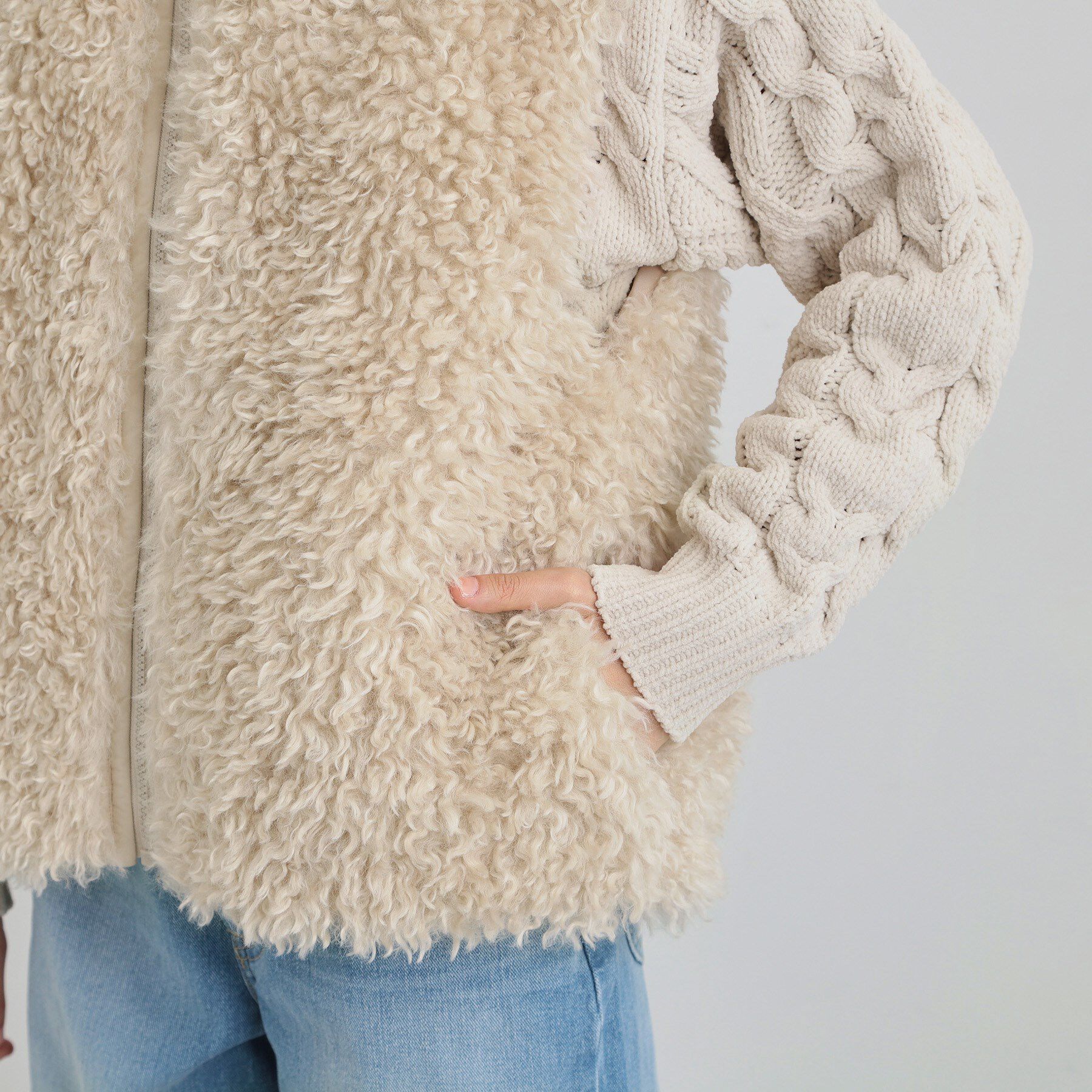 THE SHOP TK「プラスするだけでこなれ見え ボアベスト」|ベスト・ジレ|