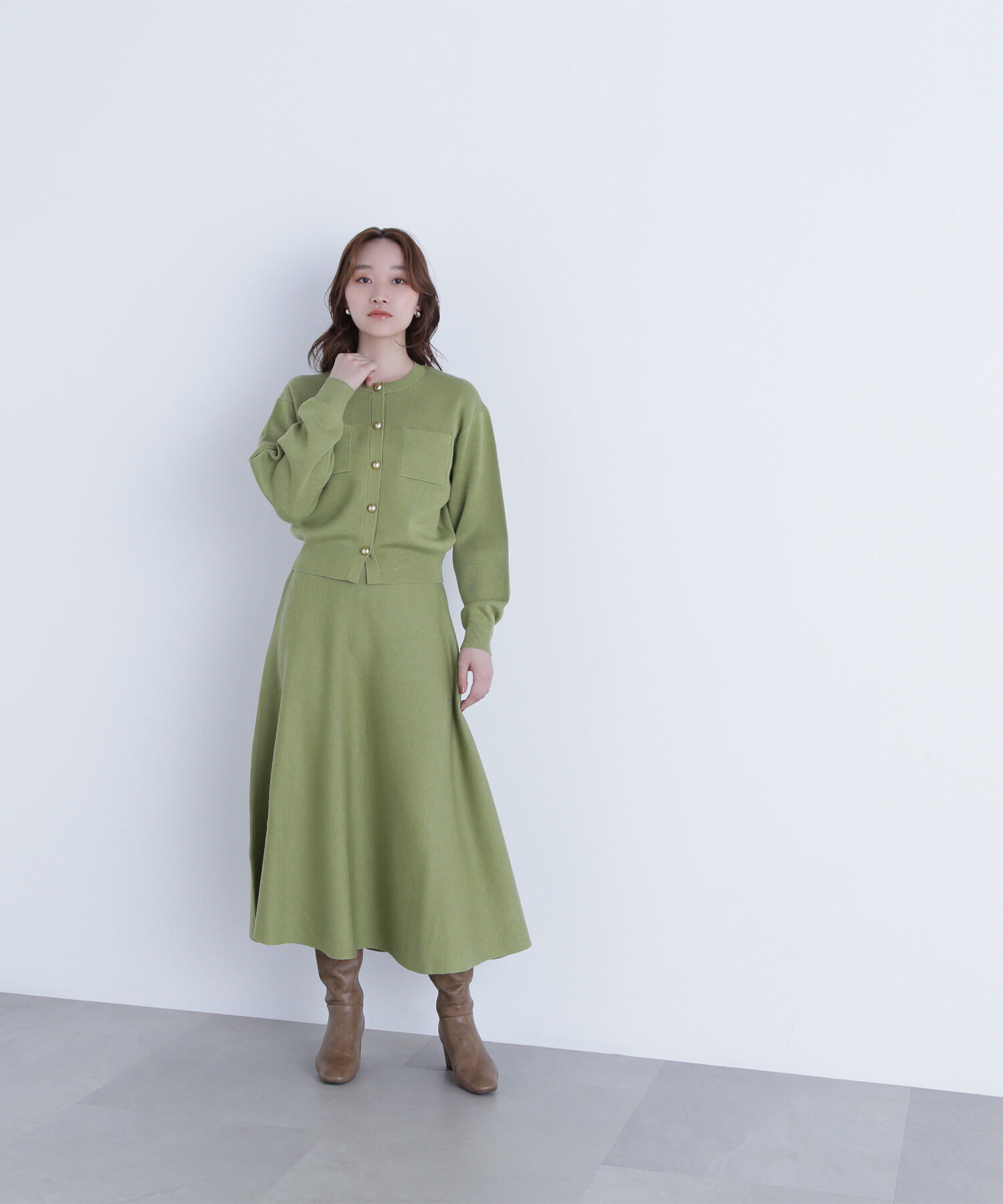  「ダブルフェイスニットセットアップ」|ワンピース|