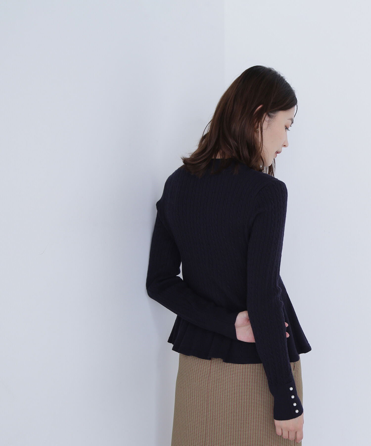  「ケーブルペプラムニット」|ニット・セーター|