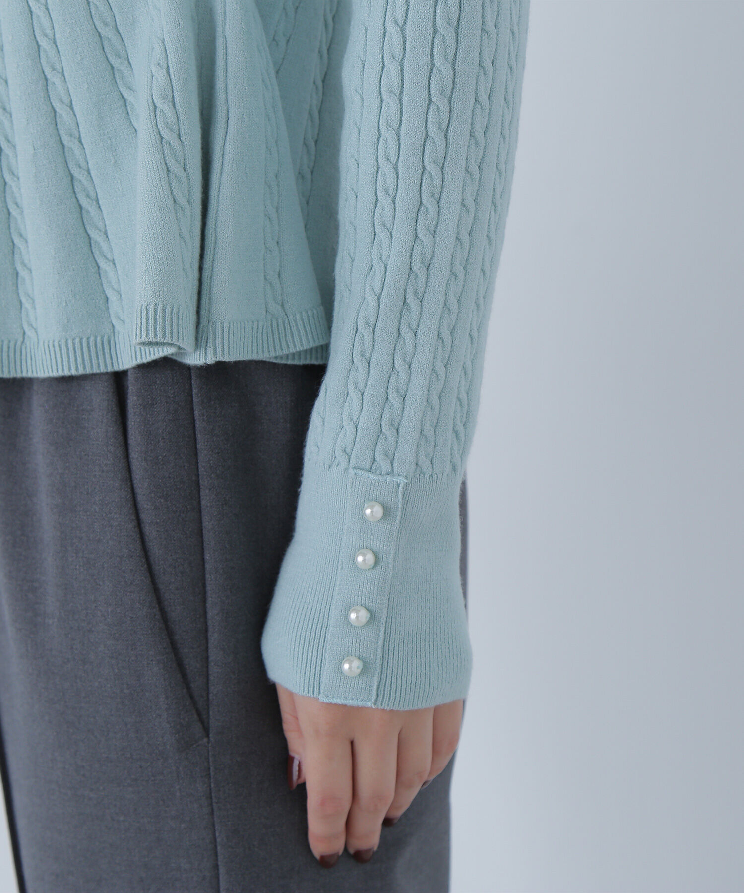  「ケーブルペプラムニット」|ニット・セーター|