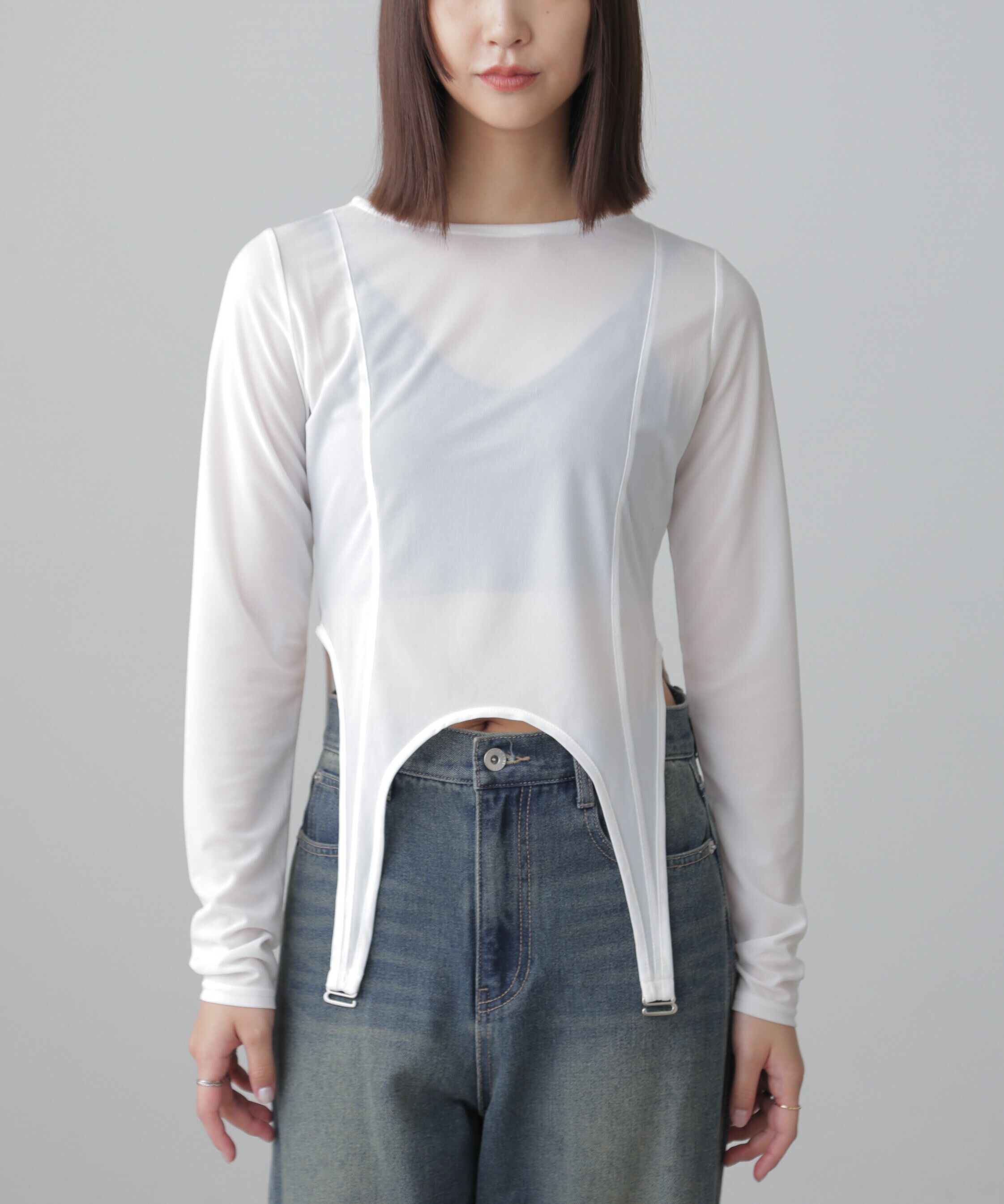  「［FB限定］シアーガーターカットソー」|Tシャツ・カットソー|