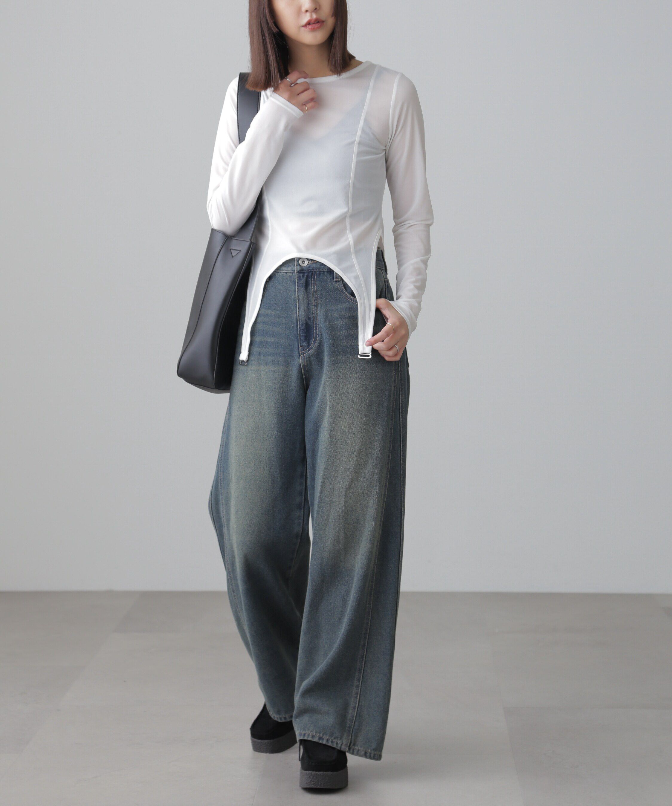  「［FB限定］シアーガーターカットソー」|Tシャツ・カットソー|