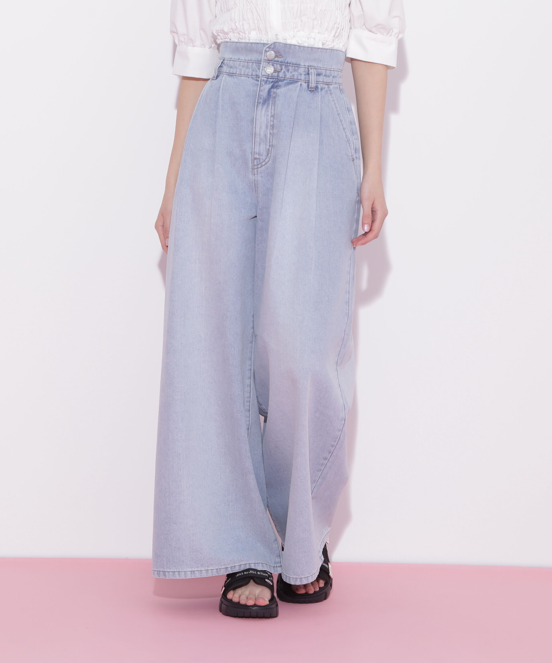  「タックワイドライトデニムパンツ」|その他|