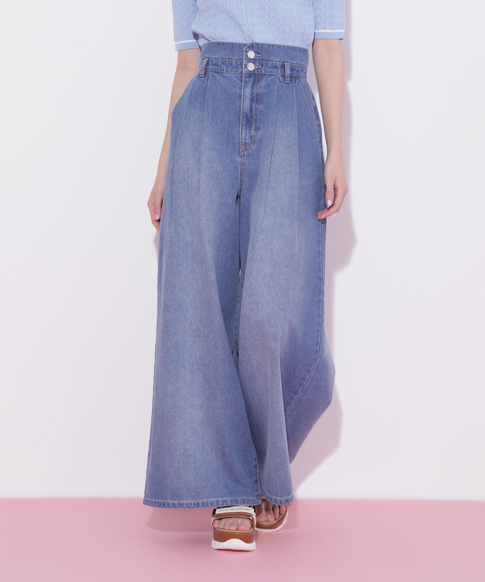  「タックワイドライトデニムパンツ」|その他|