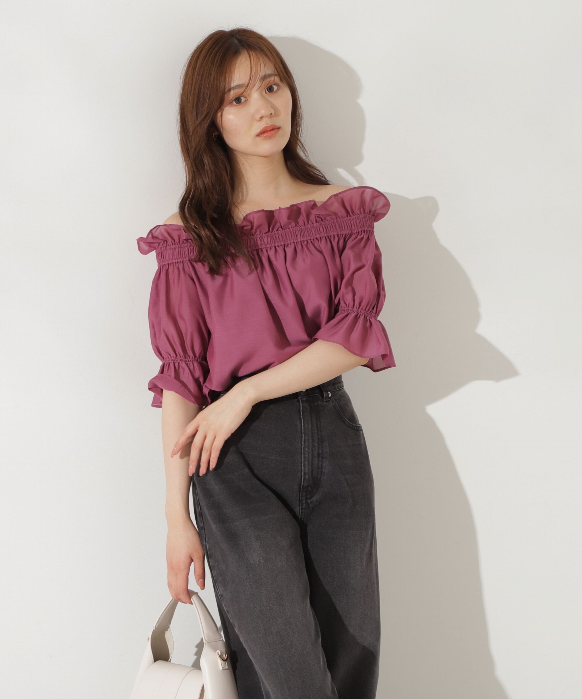 PROPORTION BODY DRESSING「オフショルブラウス」|シャツ・ブラウス|ピンク