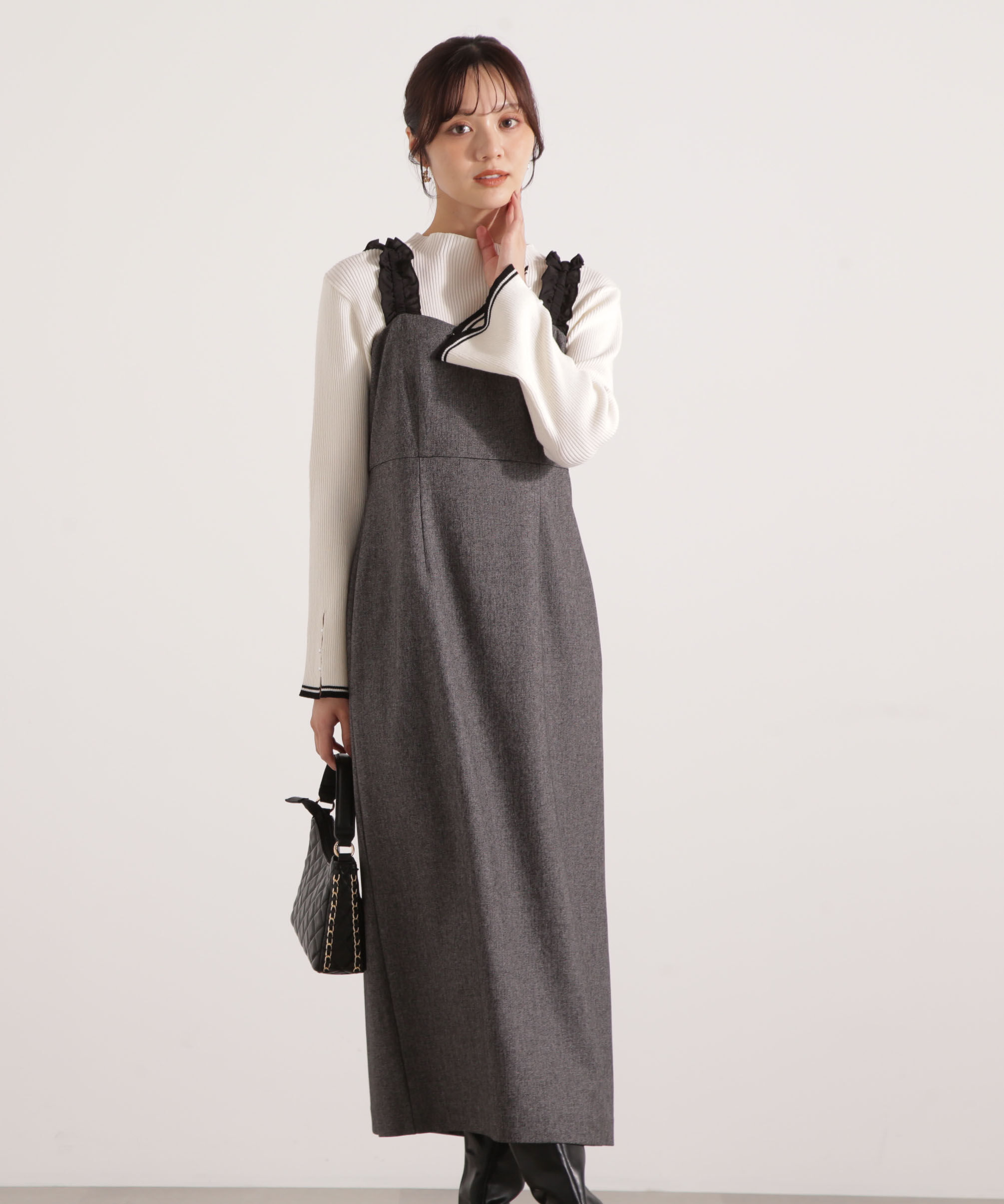 PROPORTION BODY DRESSING「フリルショルダーワンピース 25AW」|ワンピース|