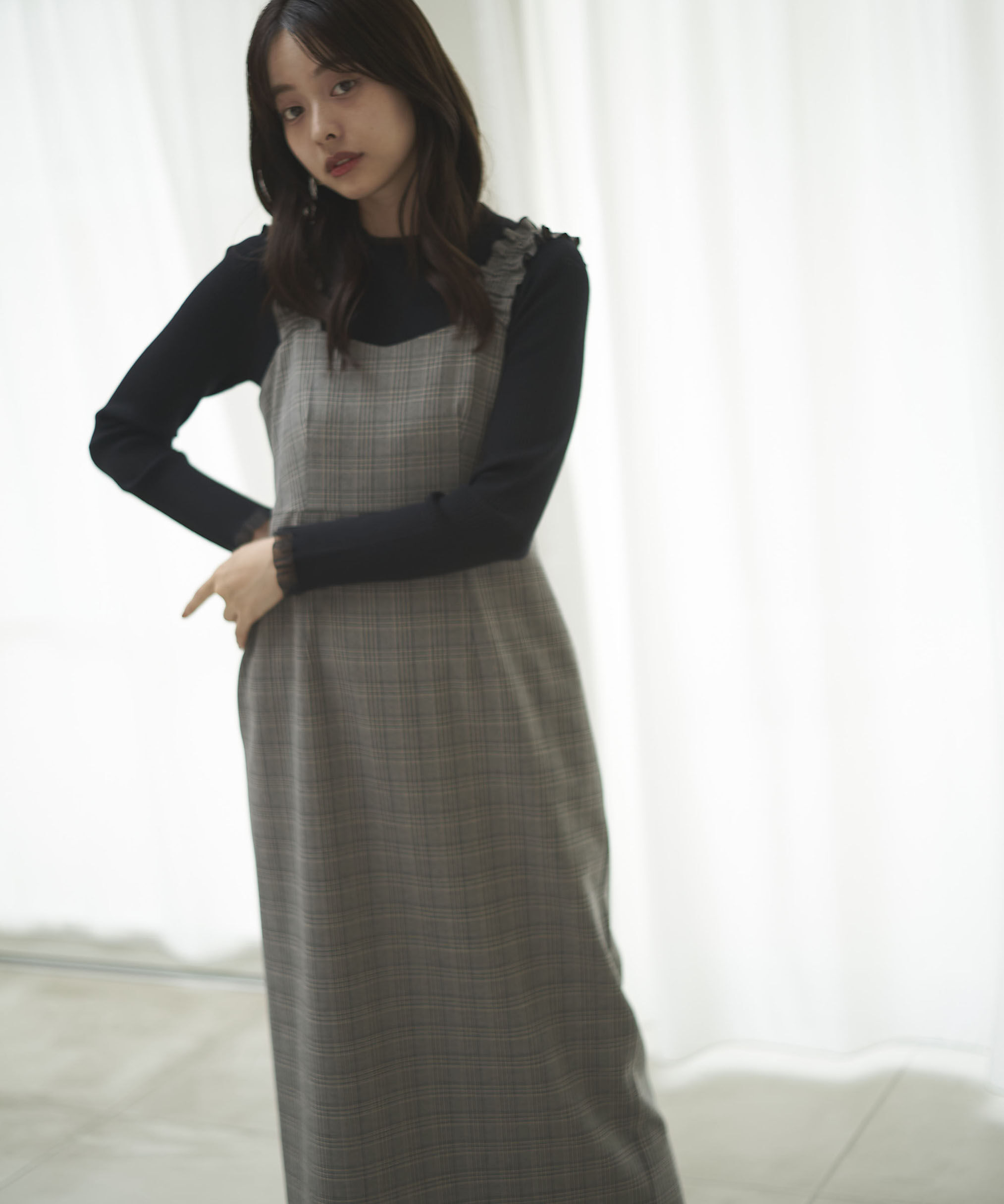 PROPORTION BODY DRESSING「フリルショルダーワンピース 25AW」|ワンピース|