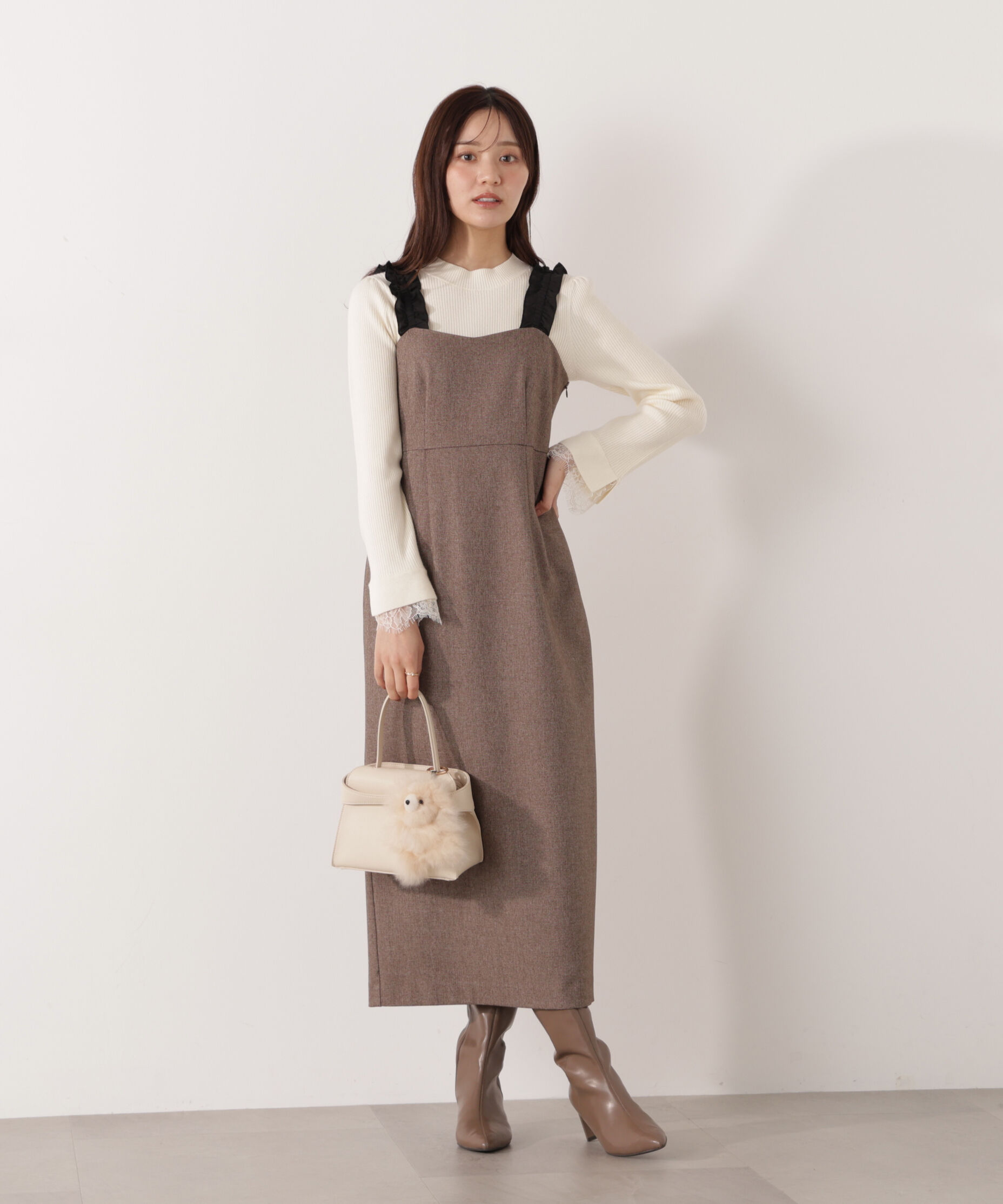 PROPORTION BODY DRESSING「フリルショルダーワンピース 25AW」|ワンピース|