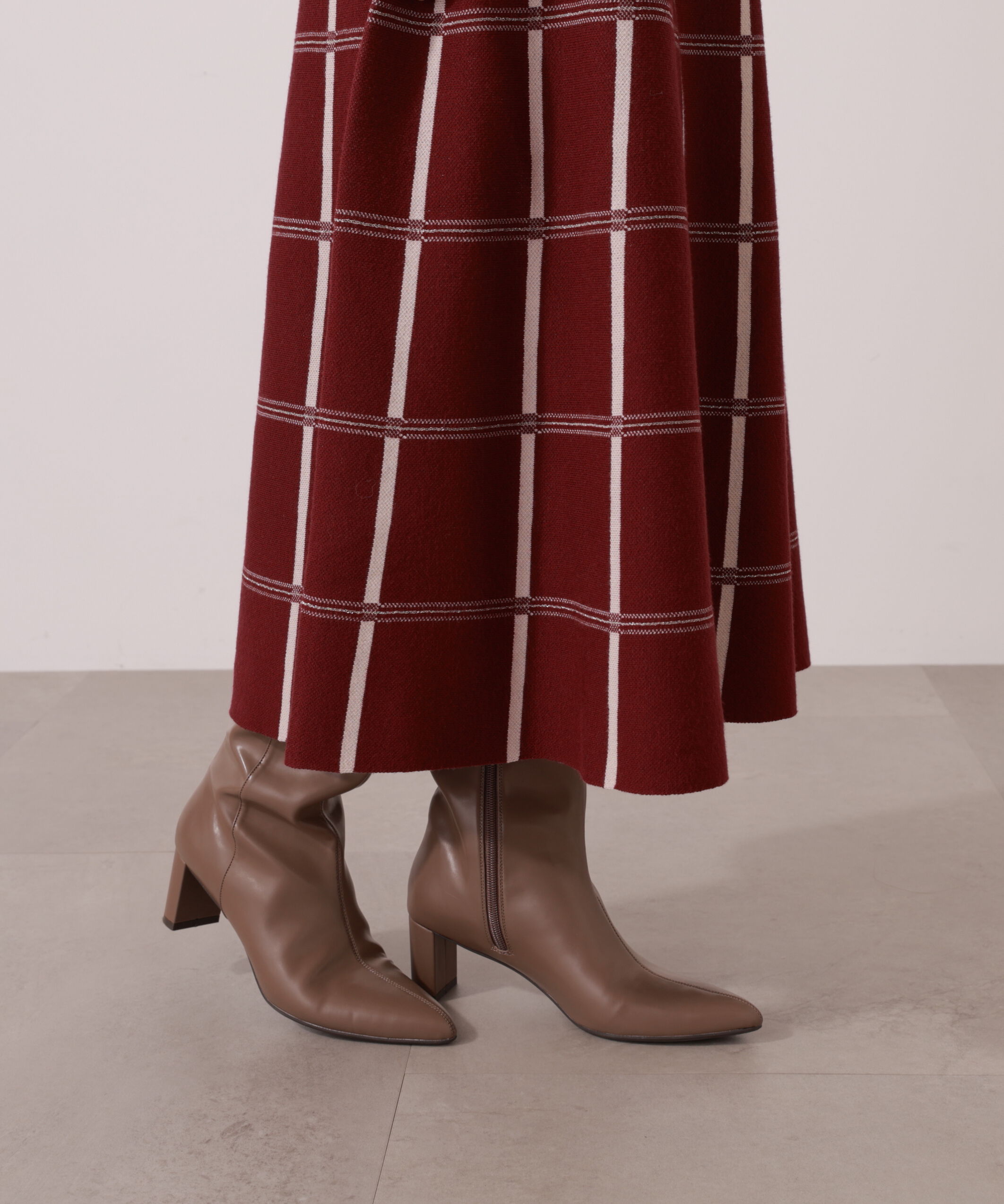 PROPORTION BODY DRESSING「チェック柄ジャガードニットワンピース 25AW」|ワンピース|