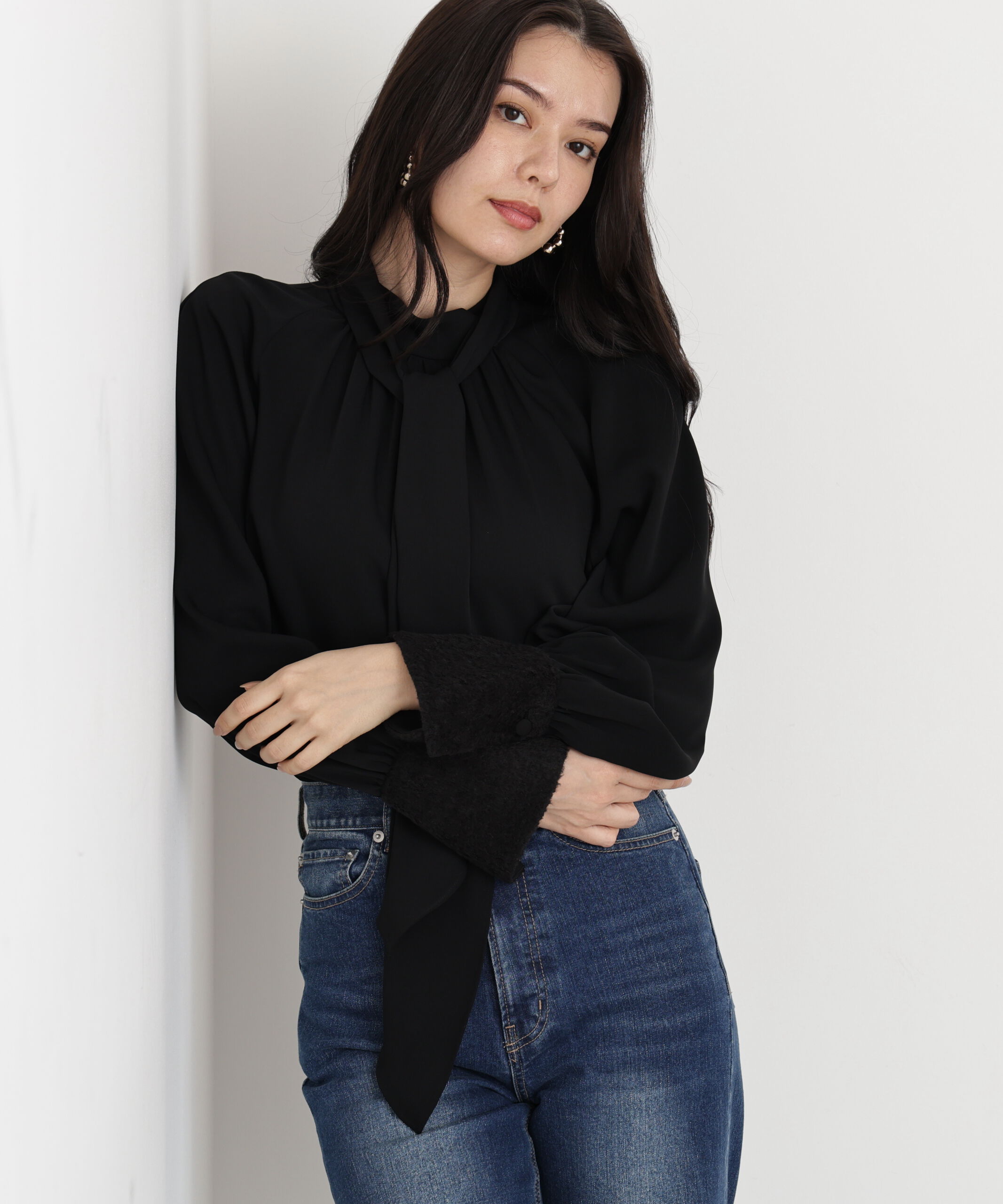  「◆ジャギーカフスリボンブラウス」|シャツ・ブラウス|