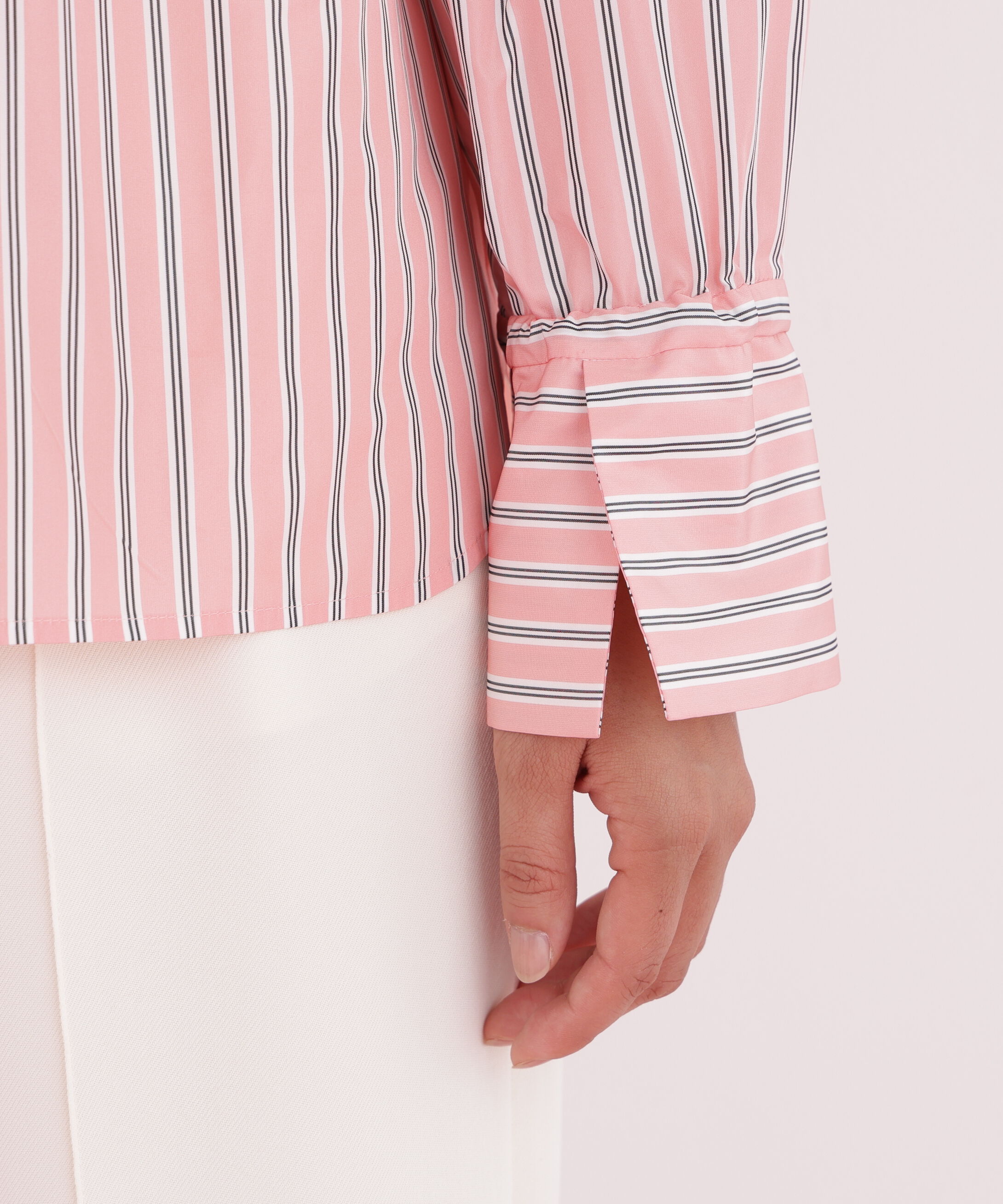  「ストライプタイネックシャツ」|シャツ・ブラウス|