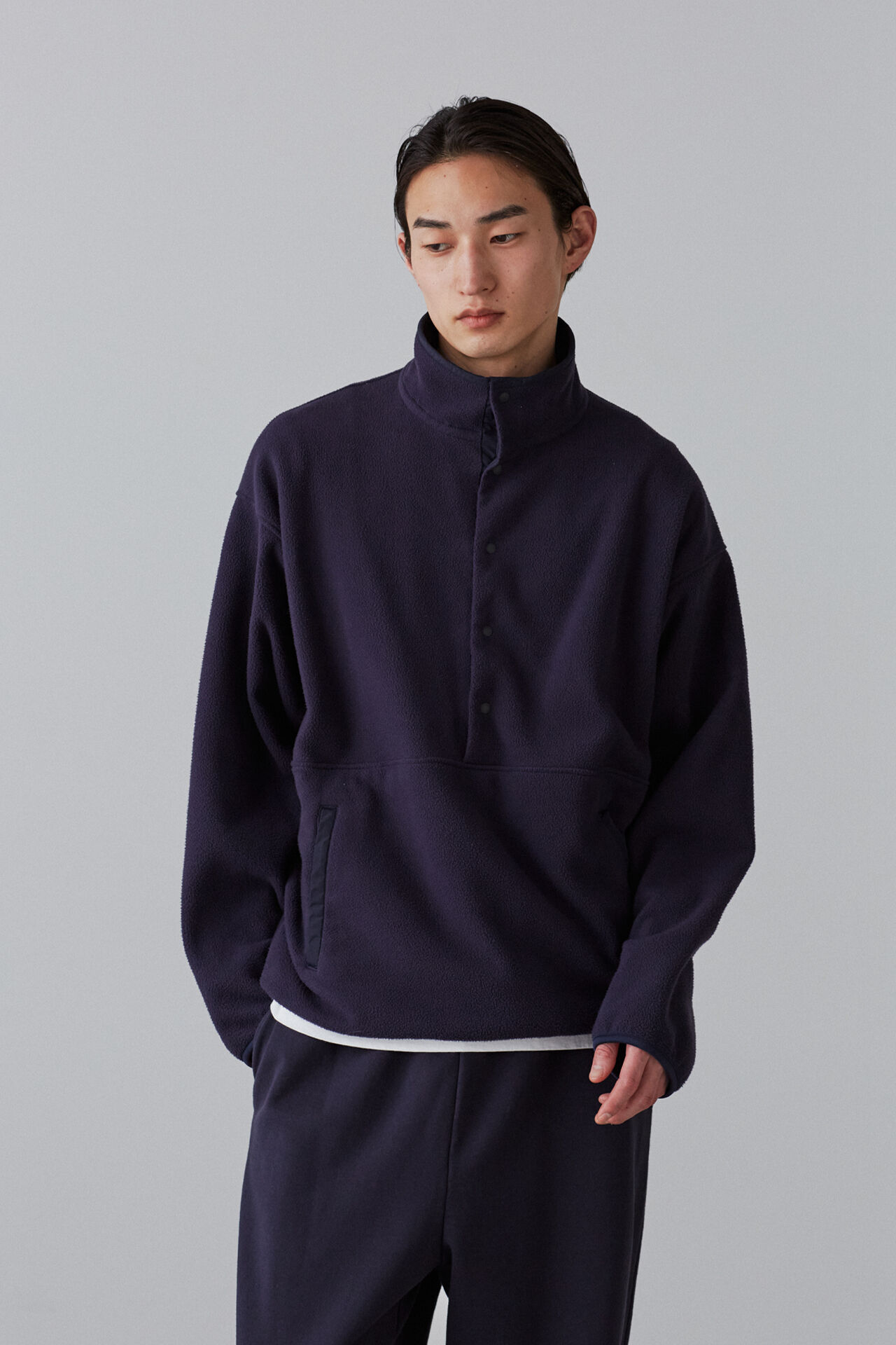 YLEVE 「Ｙ / RECYCLE POLYESTER FLEECE BZ」|ブルゾン・スタジャン|ネイビー