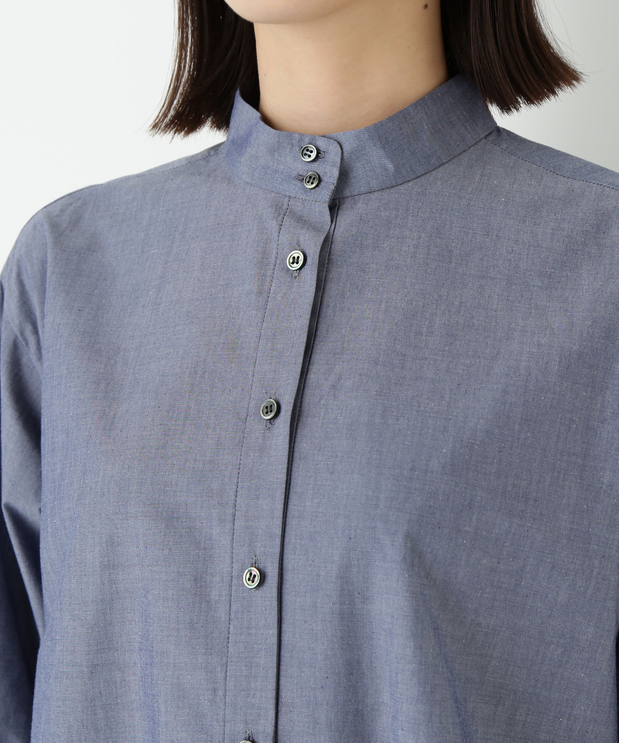  「◆シアーヘムドッキングハイネックブラウス」|シャツ・ブラウス|