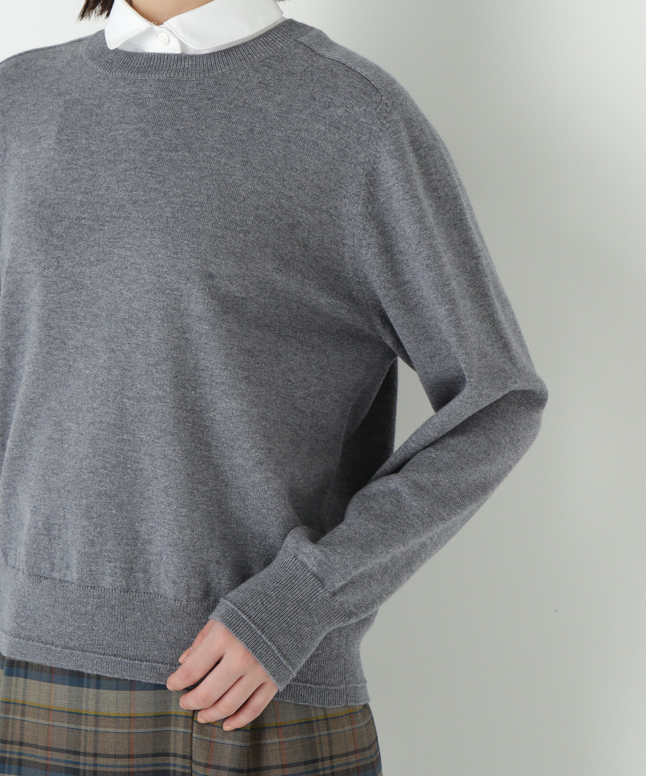  「◆ウールコットンシャツカラーニット」|ニット・セーター|