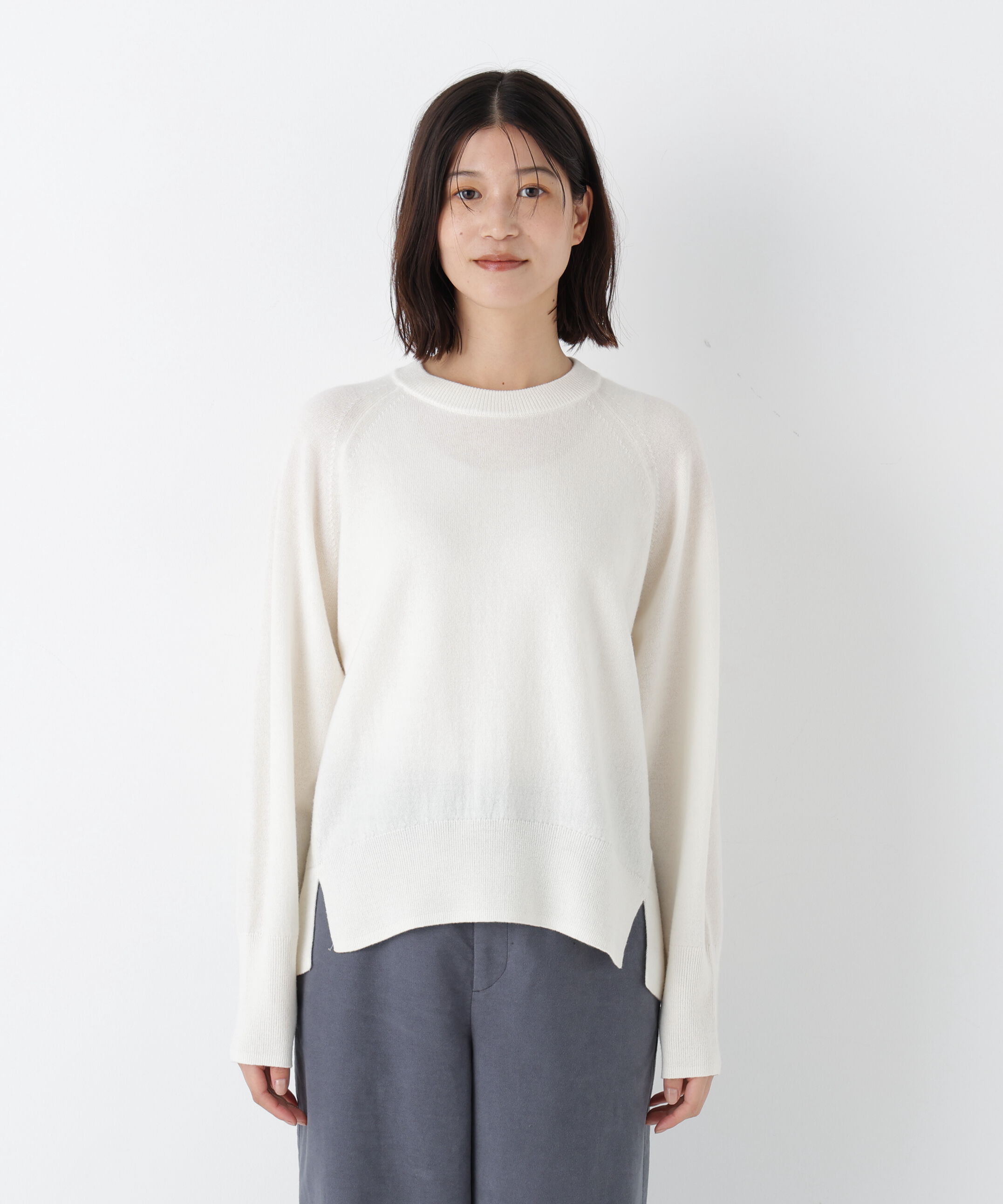  「◆ミドルゲージウールクルーネックプルオーバー」|ニット・セーター|