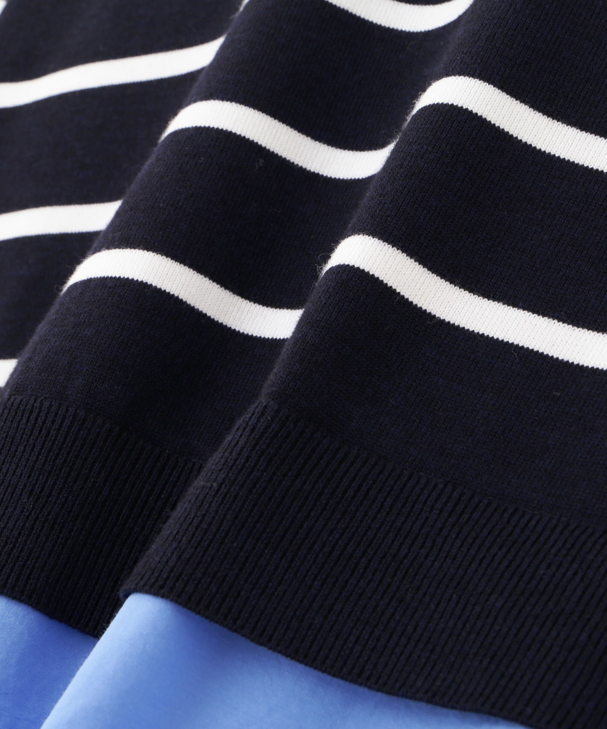  「シャツ地ドッキングプルオーバー」|ニット・セーター|